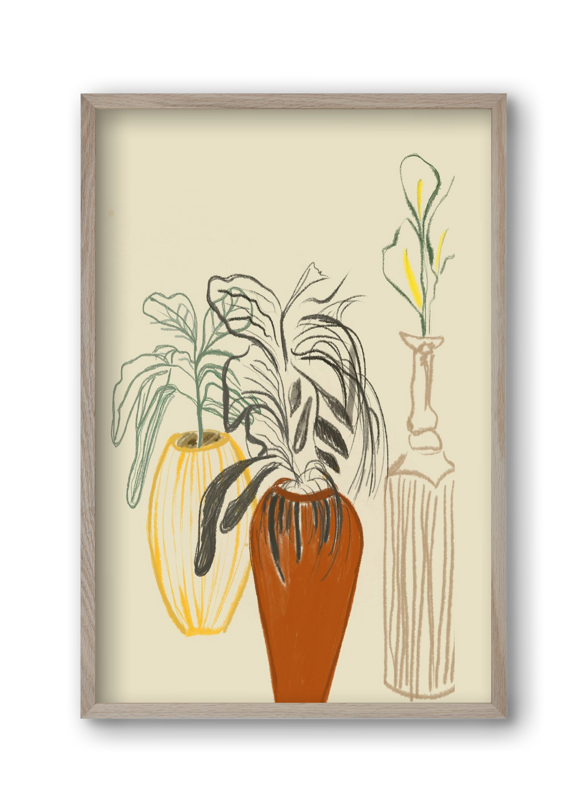 Les Vases , 30x45 cm (30x45 cm), Tölgy keret