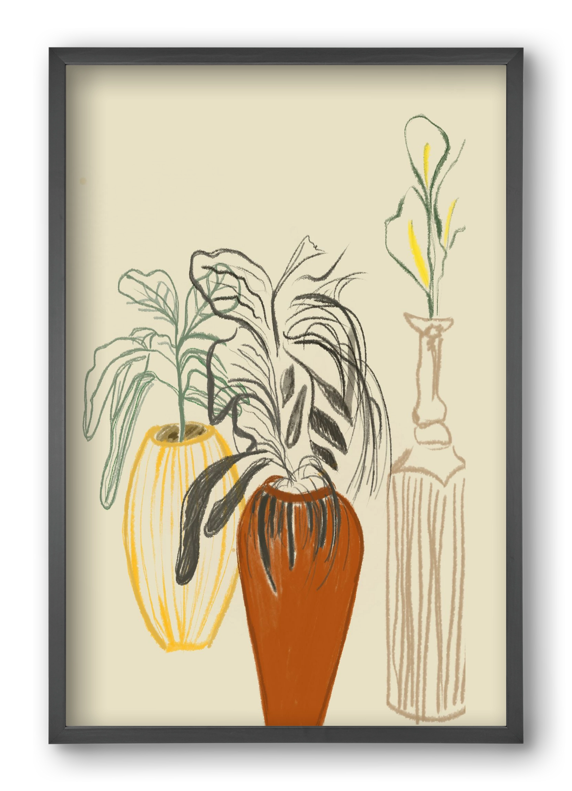 Les Vases , 40x60 cm (40x60 cm), Fekete keret