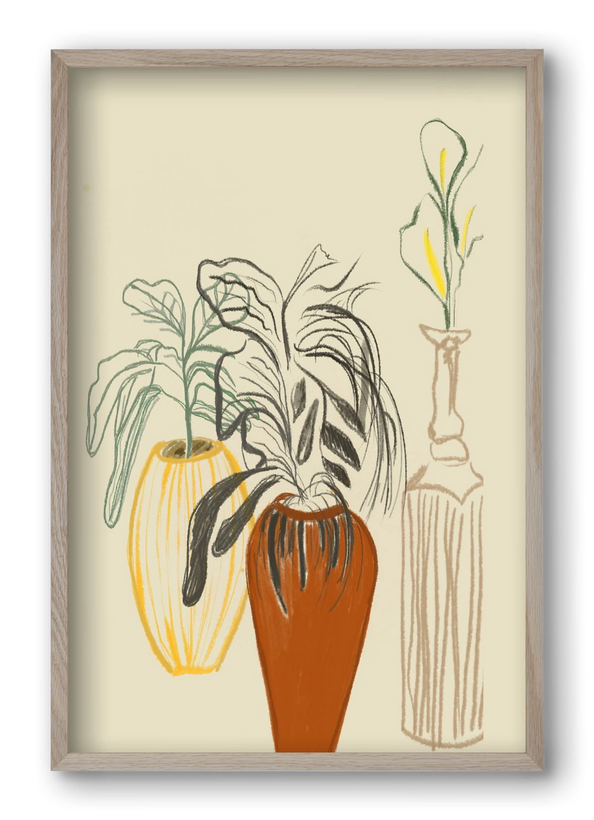 Les Vases , 40x60 cm (40x60 cm), Tölgy keret