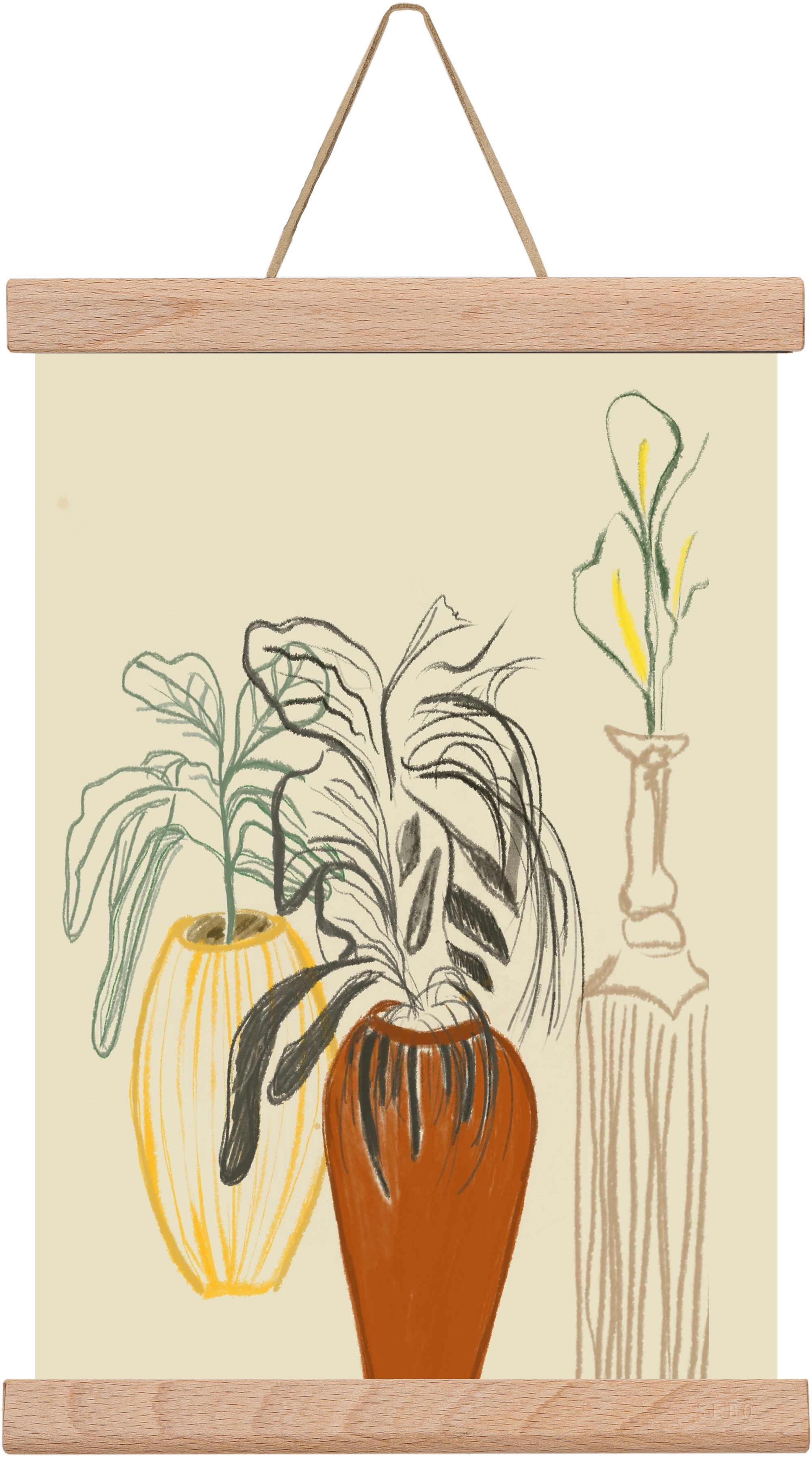 Les Vases , 20x30 cm (20x30 cm), Tölgy akasztó