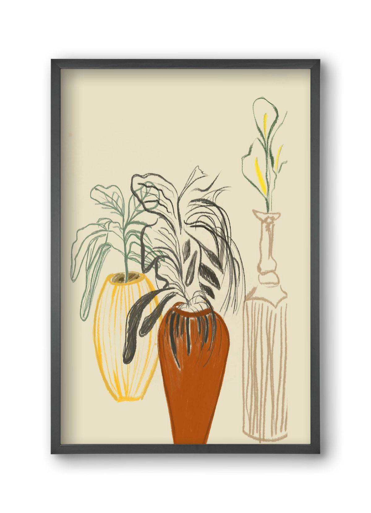 Les Vases , 30x45 cm (30x45 cm), Fekete keret