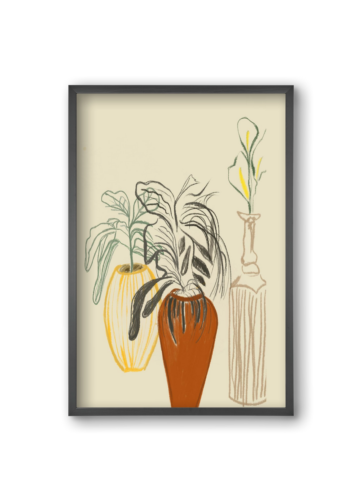 Les Vases , 20x30 cm (20x30 cm), Fekete keret