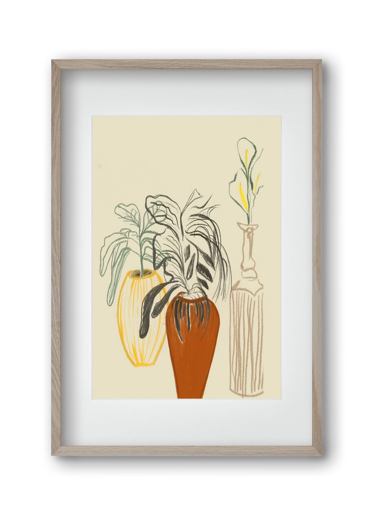 Les Vases , 30x45 cm (20x30 cm), Tölgy keret, paszpartuval