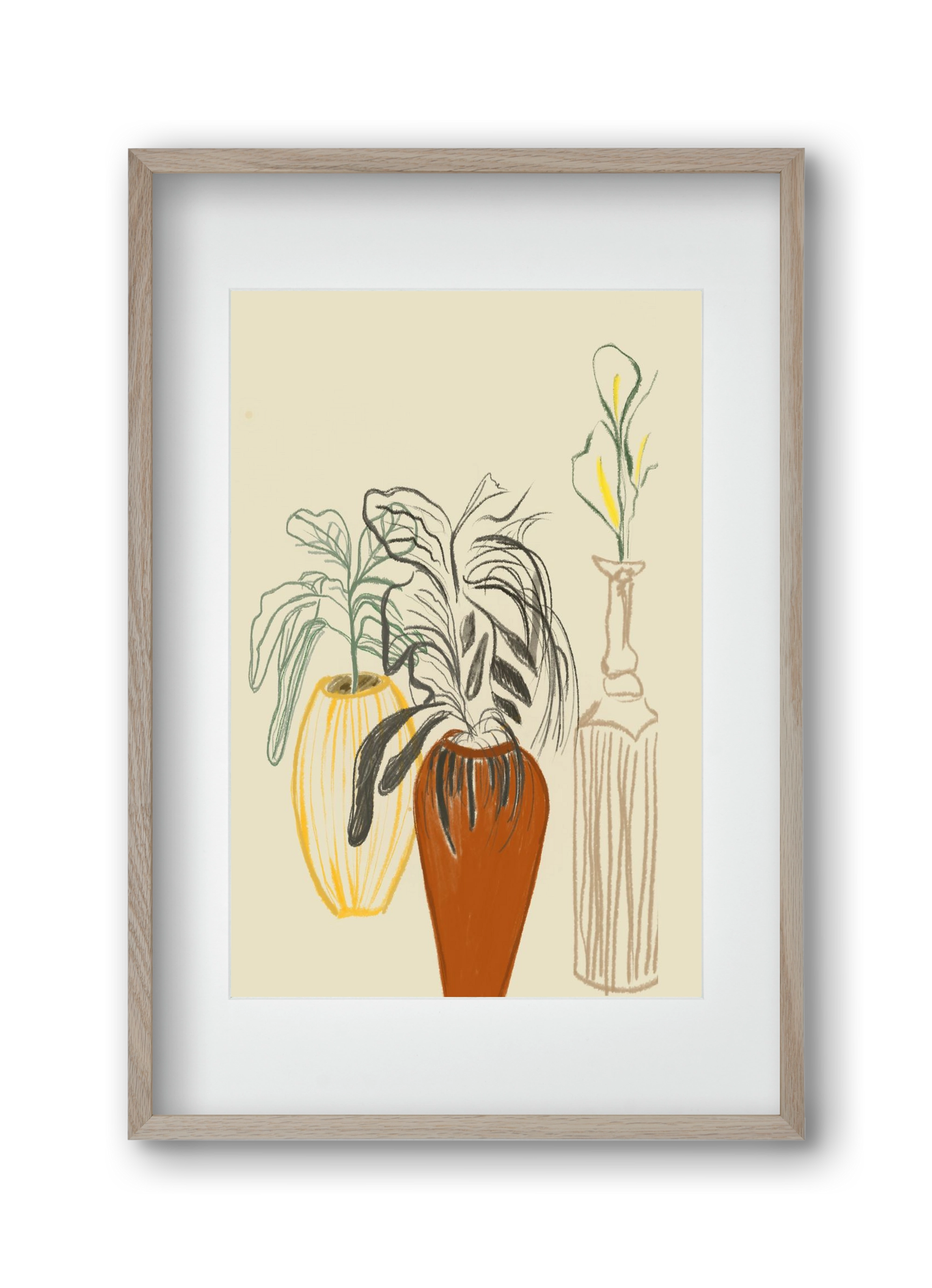 Les Vases , 30x45 cm (20x30 cm), Tölgy keret, paszpartuval