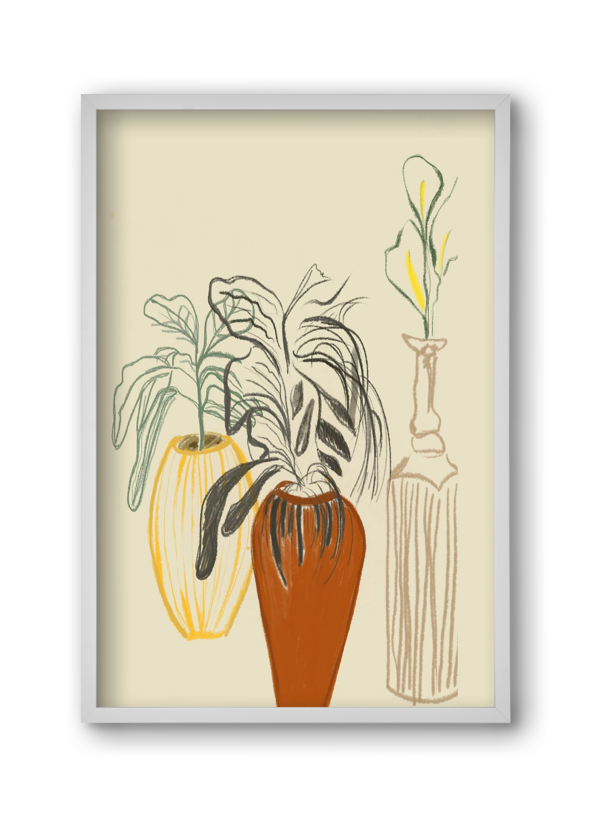 Les Vases , 30x45 cm (30x45 cm), Fehér keret