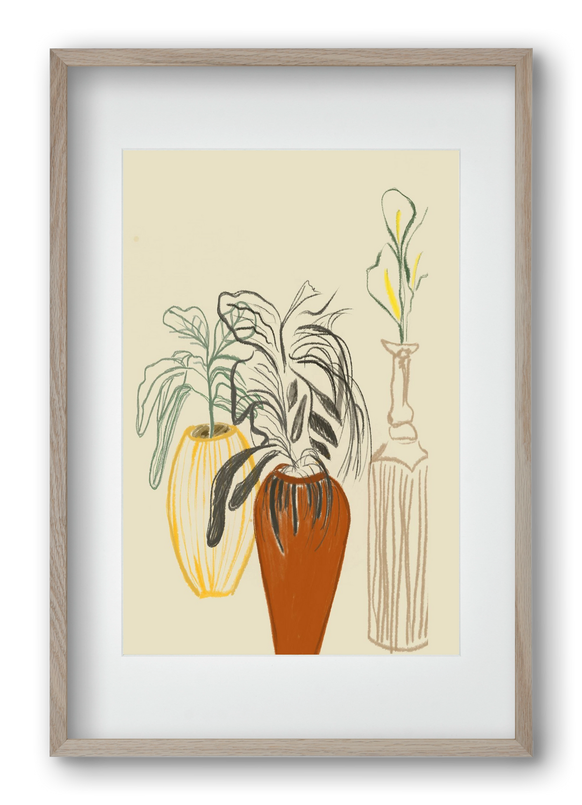 Les Vases , 40x60 cm (30x45 cm), Tölgy keret, paszpartuval