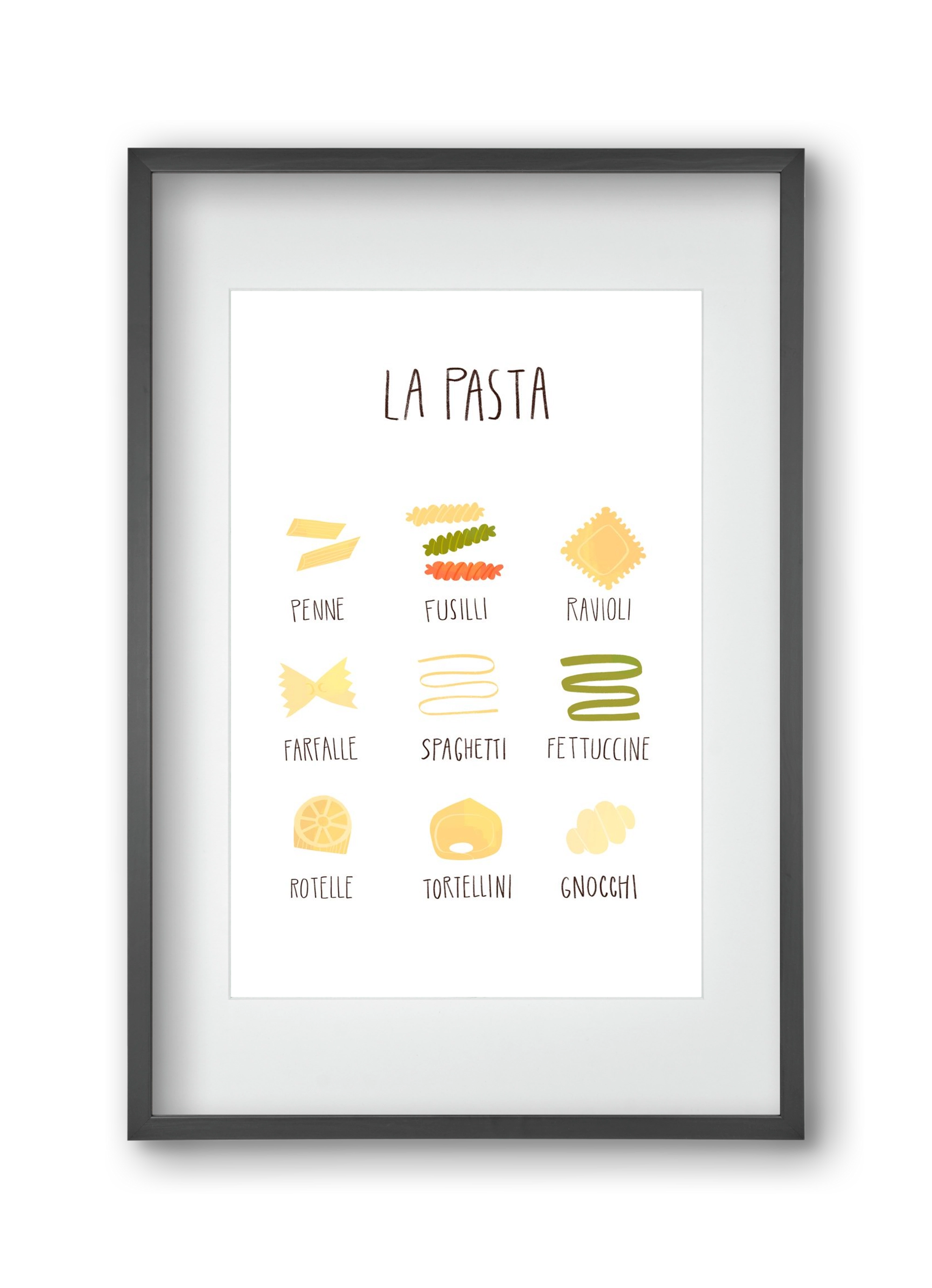 La Pasta, 30x45 cm (20x30 cm), Fekete keret, paszpartuval