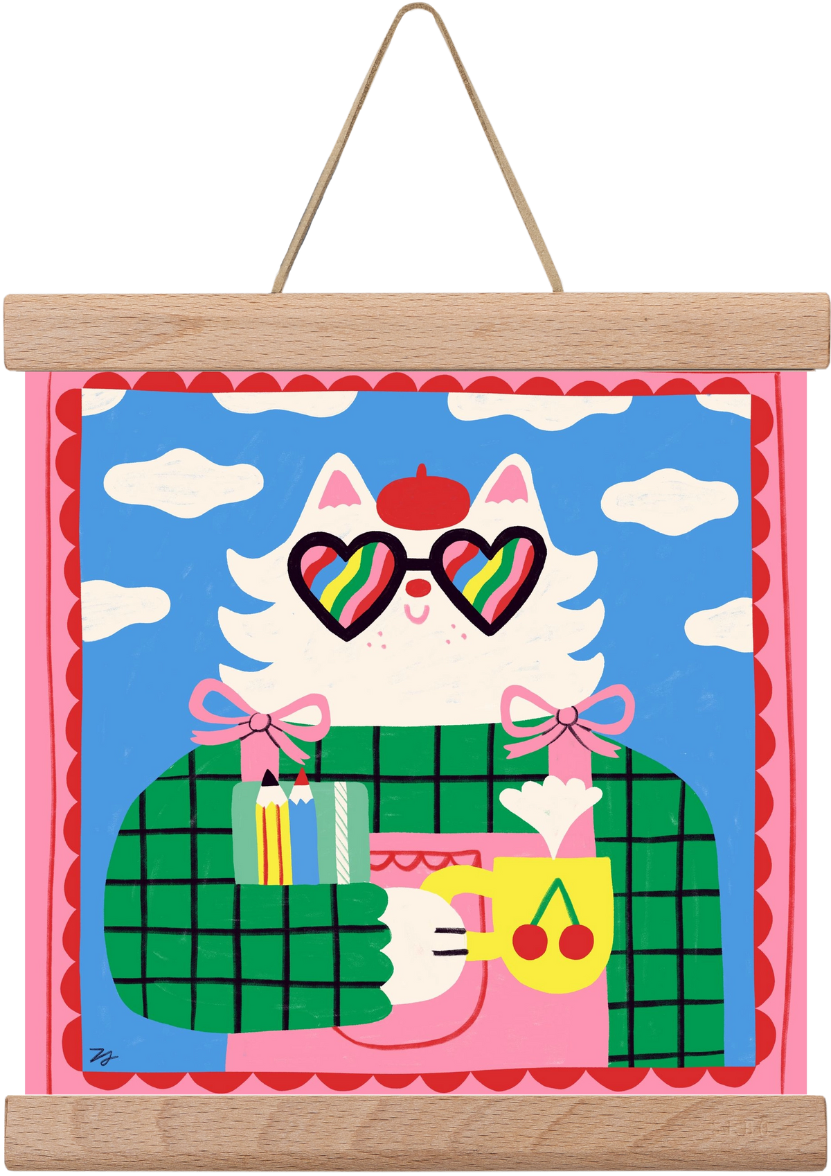 This Gonna be a Good Day, 20x20 cm (20x20 cm), Tölgy akasztó