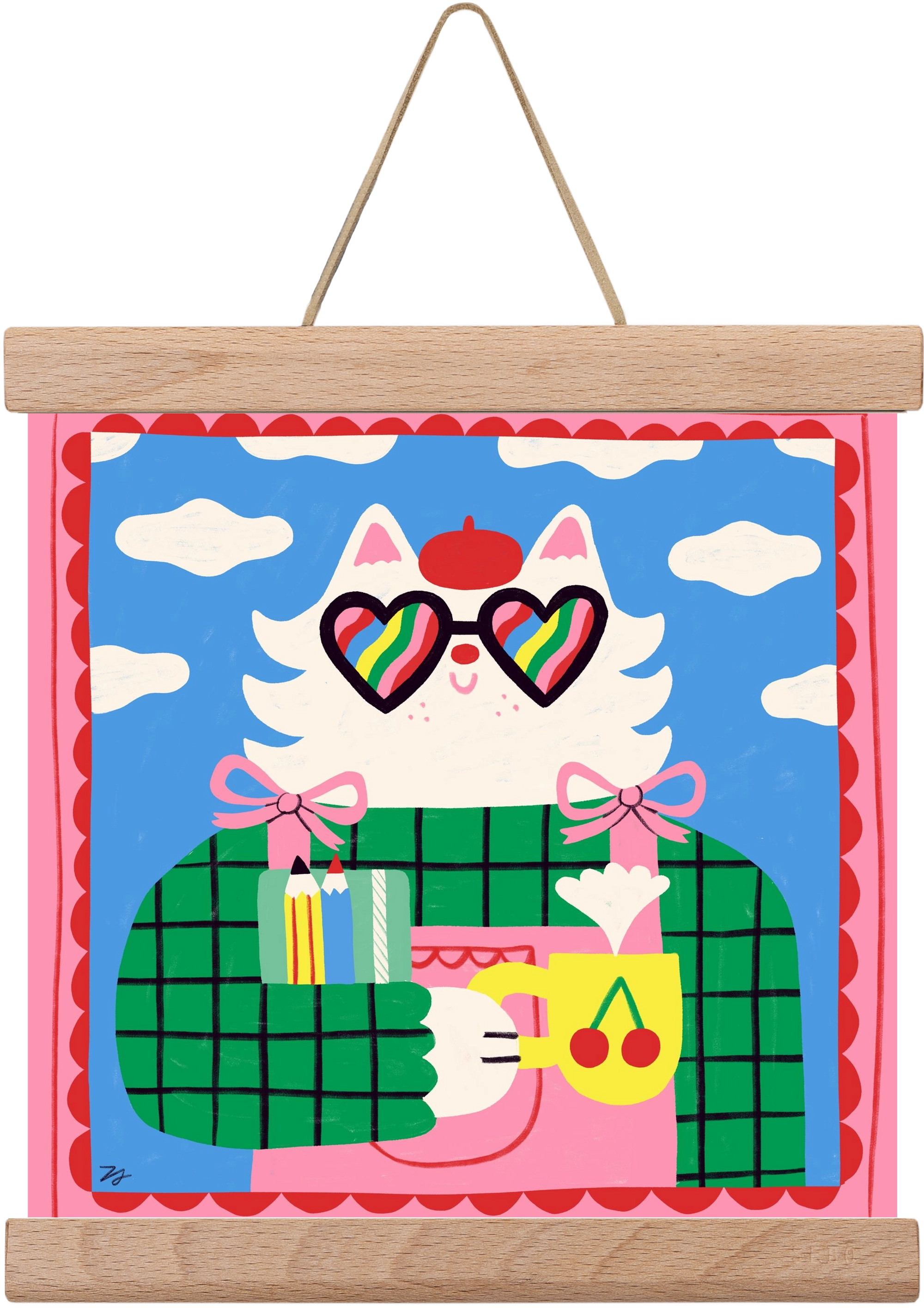 This Gonna be a Good Day, 20x20 cm (20x20 cm), Tölgy akasztó