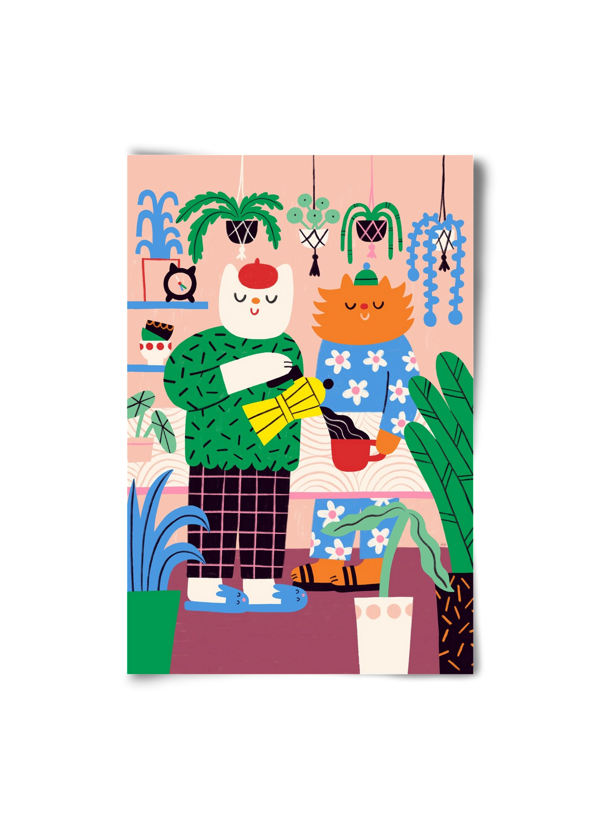 Cat Coffee, 20x30 cm, Keret nélkül