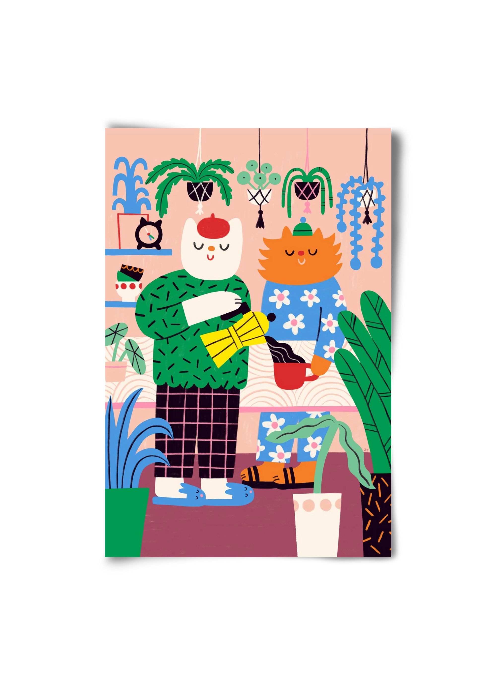 Cat Coffee, 20x30 cm, Keret nélkül