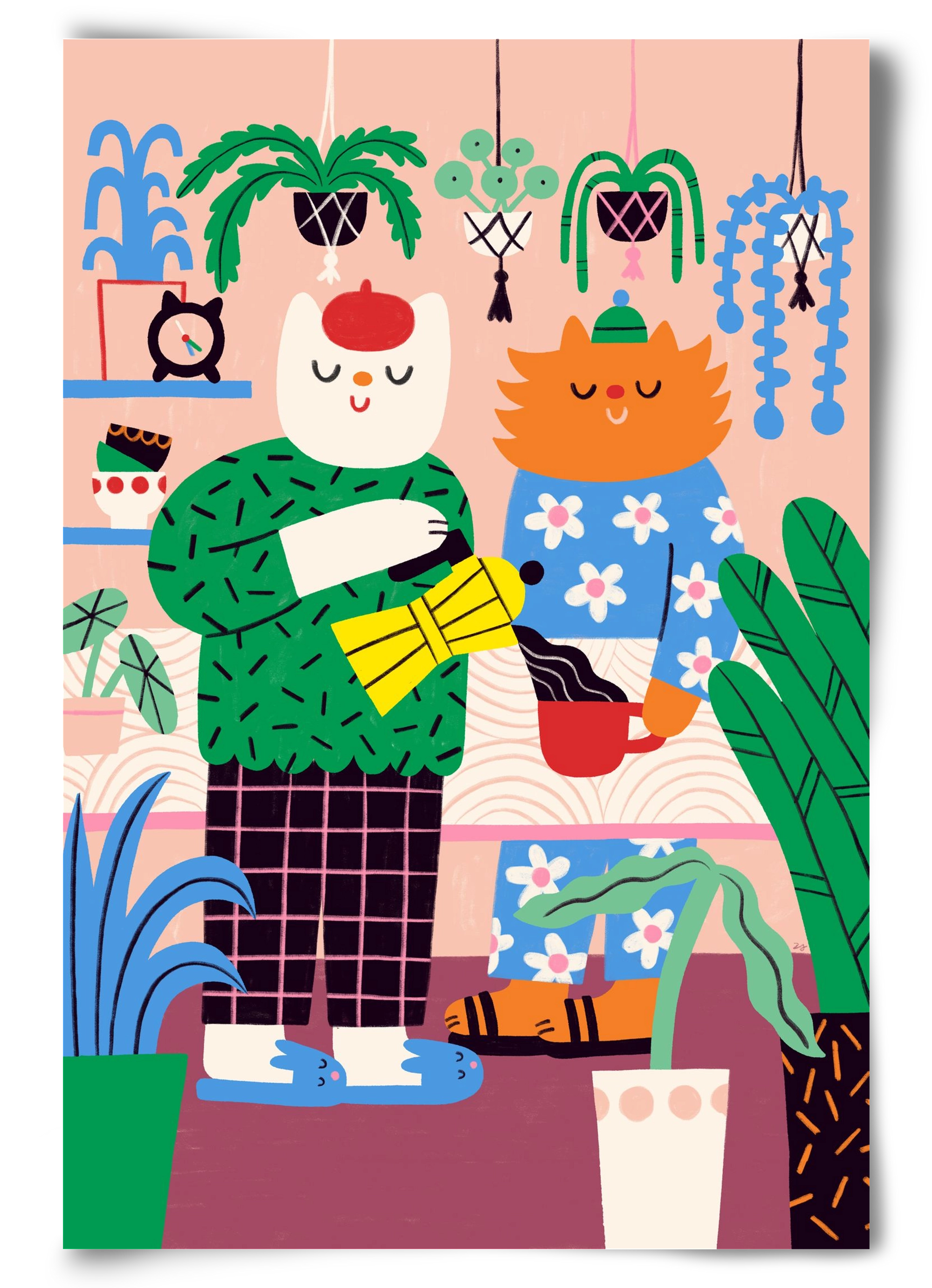 Cat Coffee, 60x90 cm, Keret nélkül