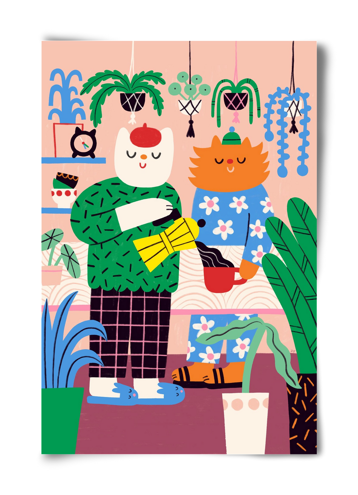 Cat Coffee, 40x60 cm, Keret nélkül