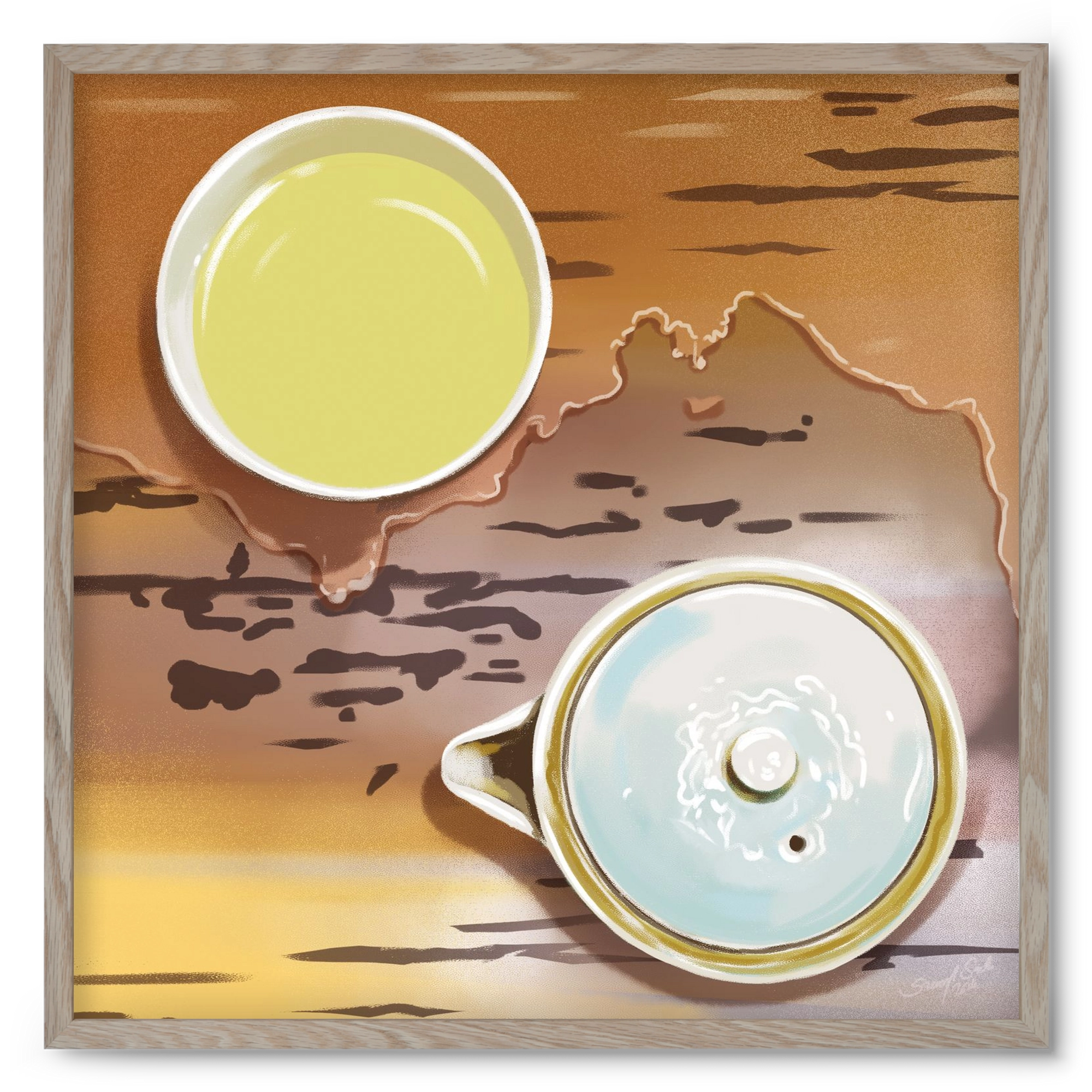 Navigáció, 50x50 cm (50x50 cm), Tölgy keret