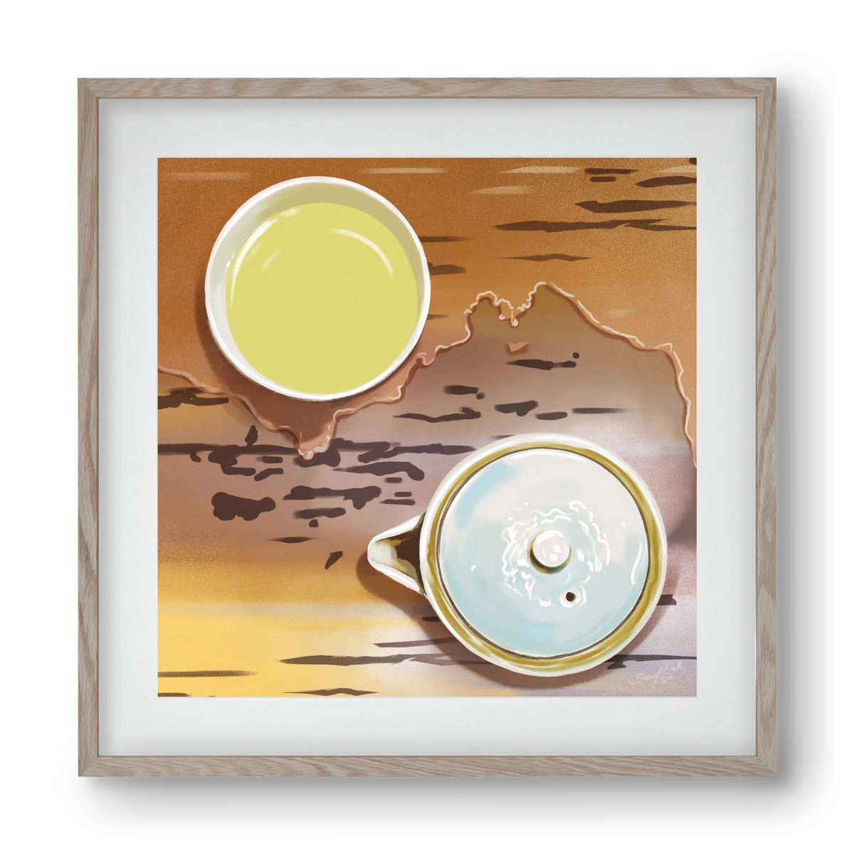 Navigáció, 40x40 cm (30x30 cm), Tölgy keret, paszpartuval