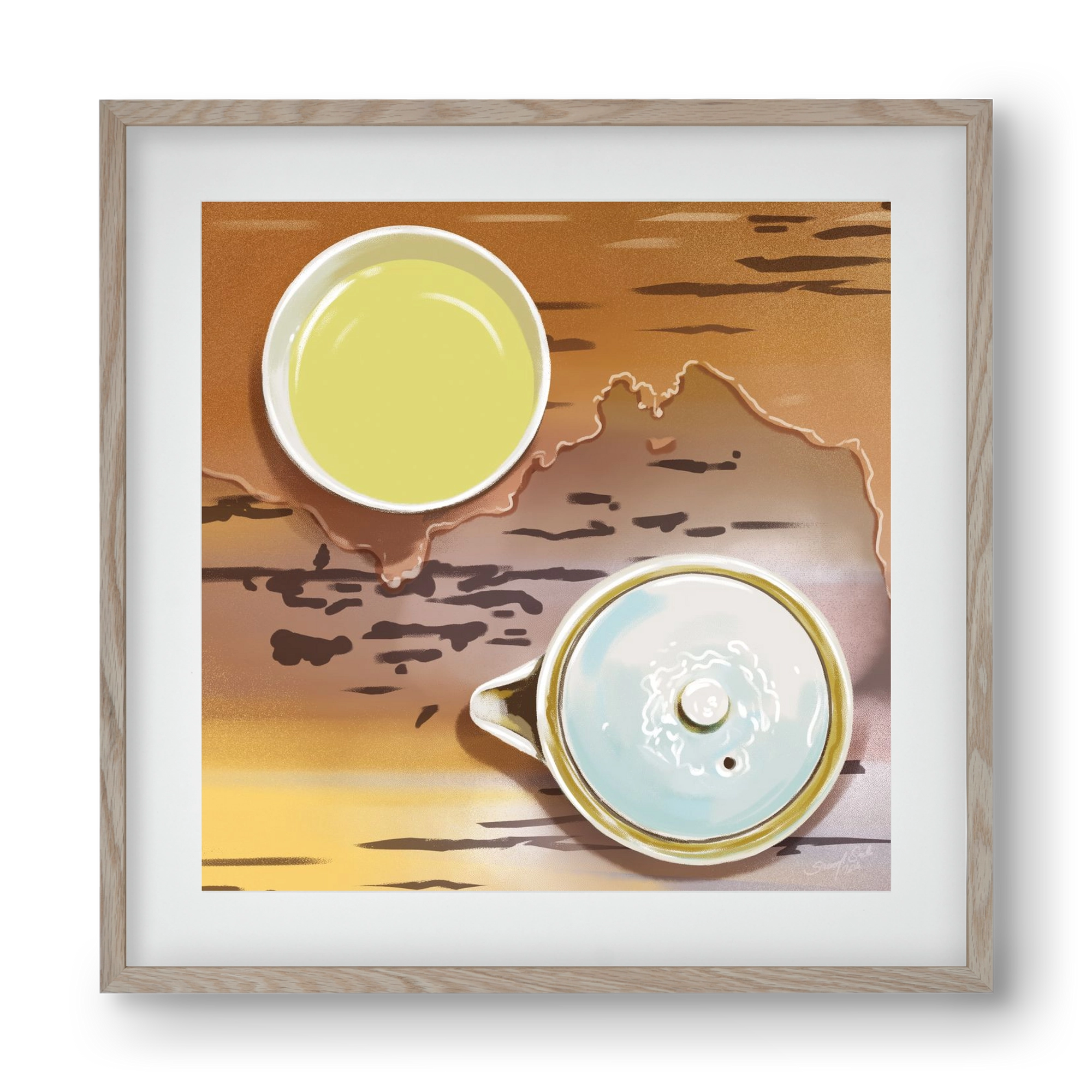 Navigáció, 40x40 cm (30x30 cm), Tölgy keret, paszpartuval