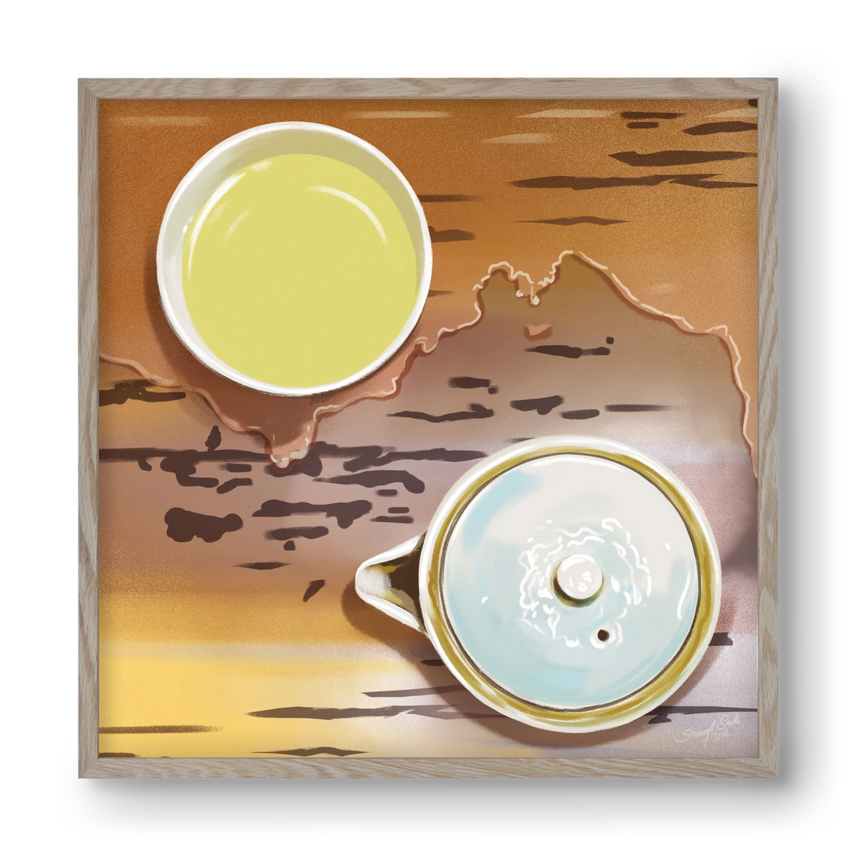 Navigáció, 40x40 cm (40x40 cm), Tölgy keret