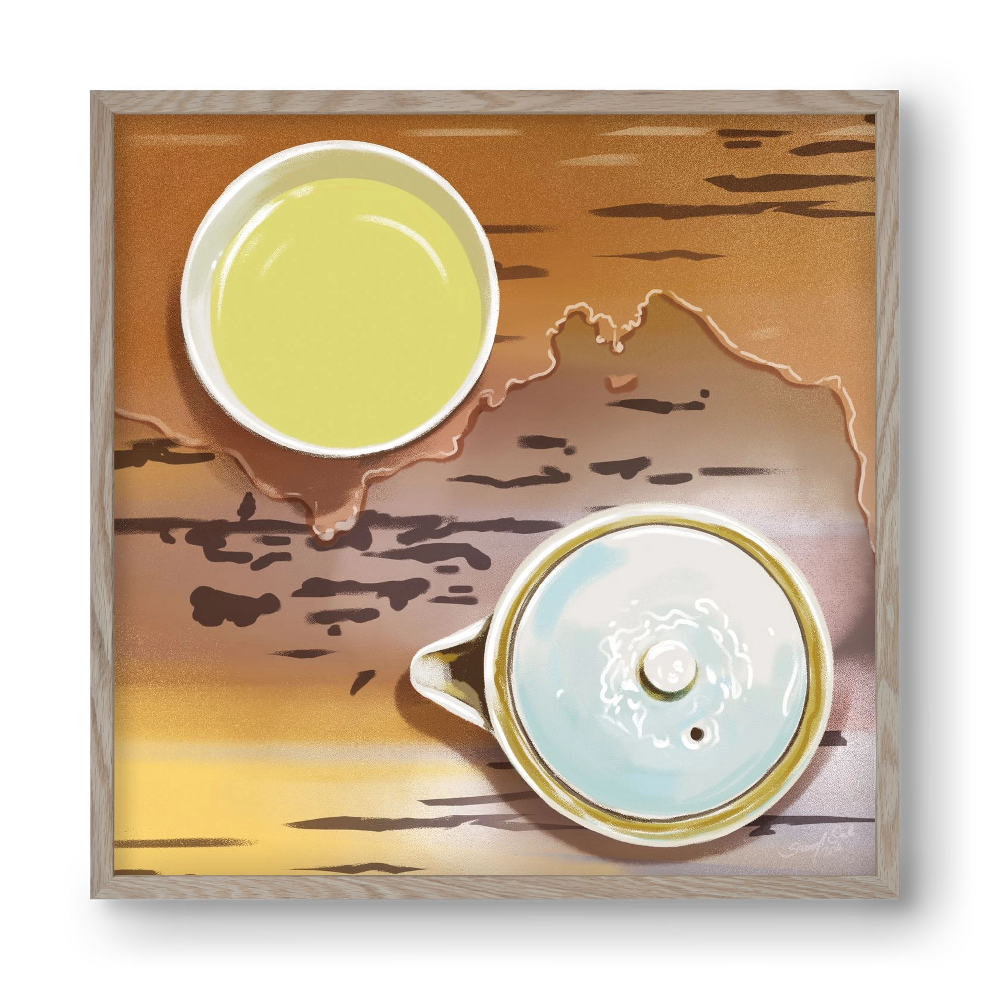 Navigáció, 40x40 cm (40x40 cm), Tölgy keret