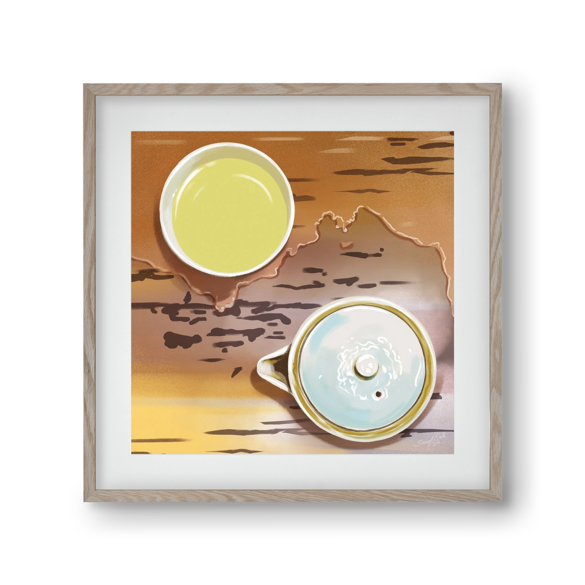 Navigáció, 30x30 cm (20x20 cm), Tölgy keret, paszpartuval