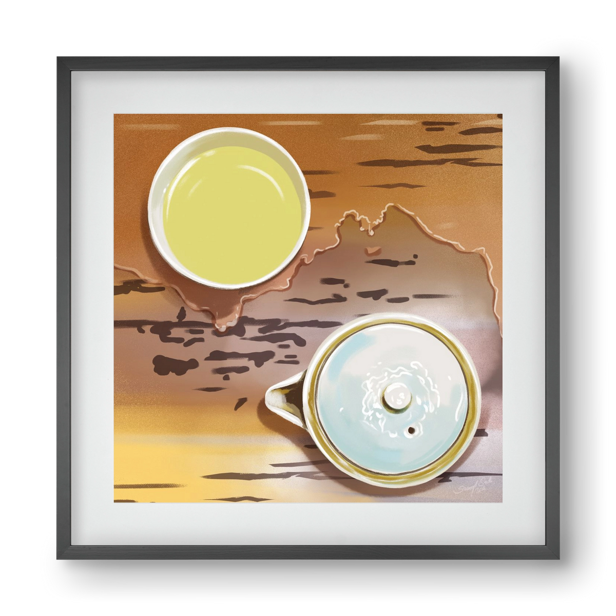 Navigáció, 40x40 cm (30x30 cm), Fekete keret, paszpartuval