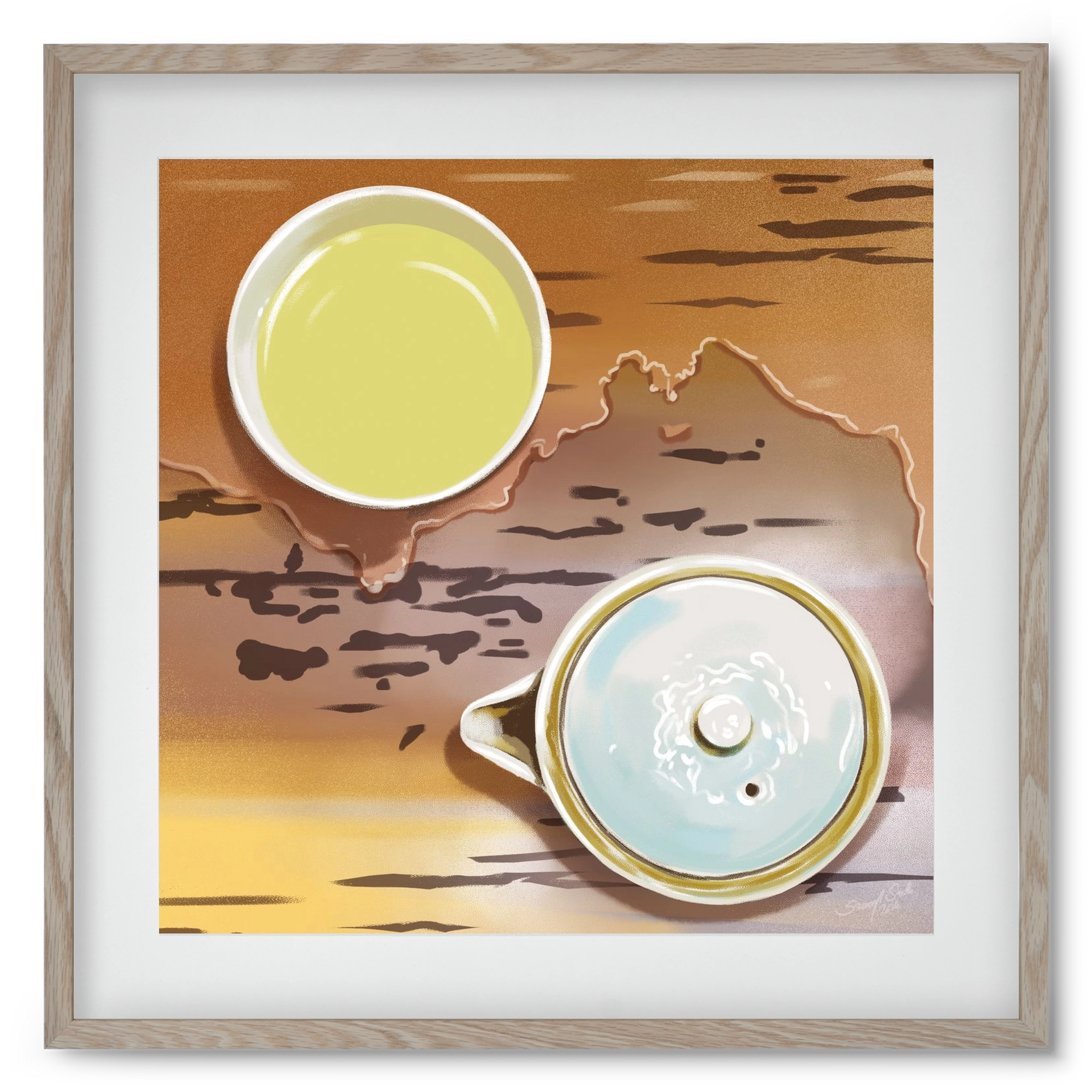 Navigáció, 50x50 cm (40x40 cm), Tölgy keret, paszpartuval