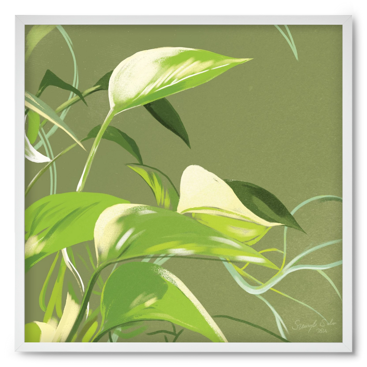 Útvonalak II., 50x50 cm (50x50 cm), Fehér keret