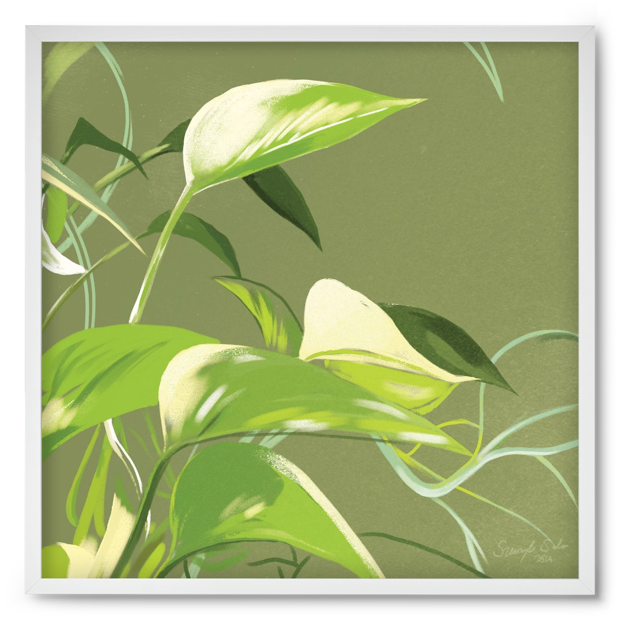 Útvonalak II., 50x50 cm (50x50 cm), Fehér keret