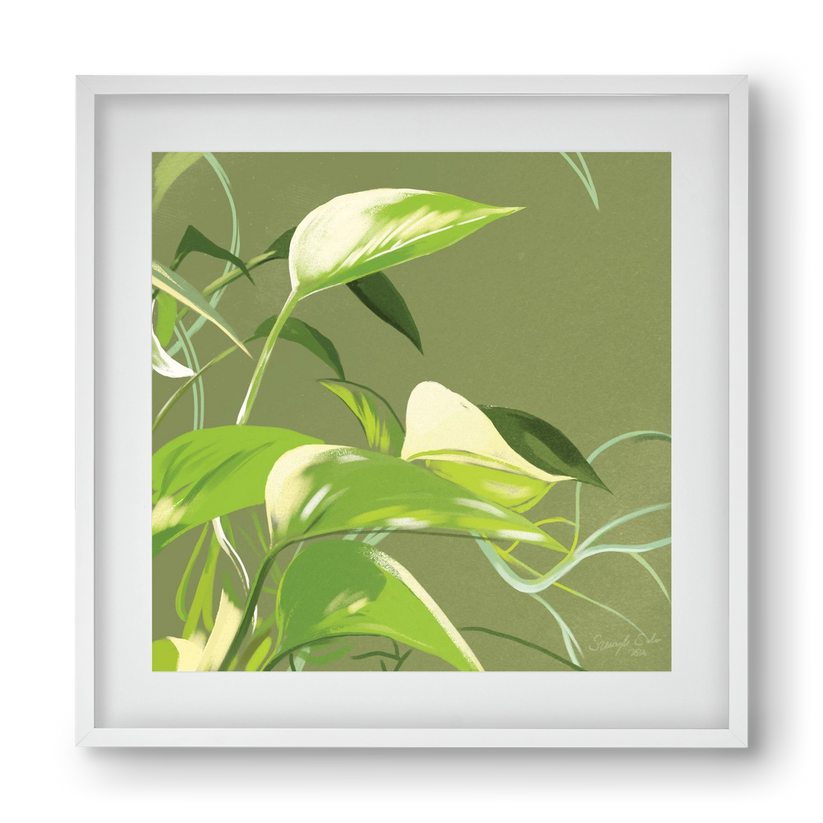 Útvonalak II., 40x40 cm (30x30 cm), Fehér keret, paszpartuval