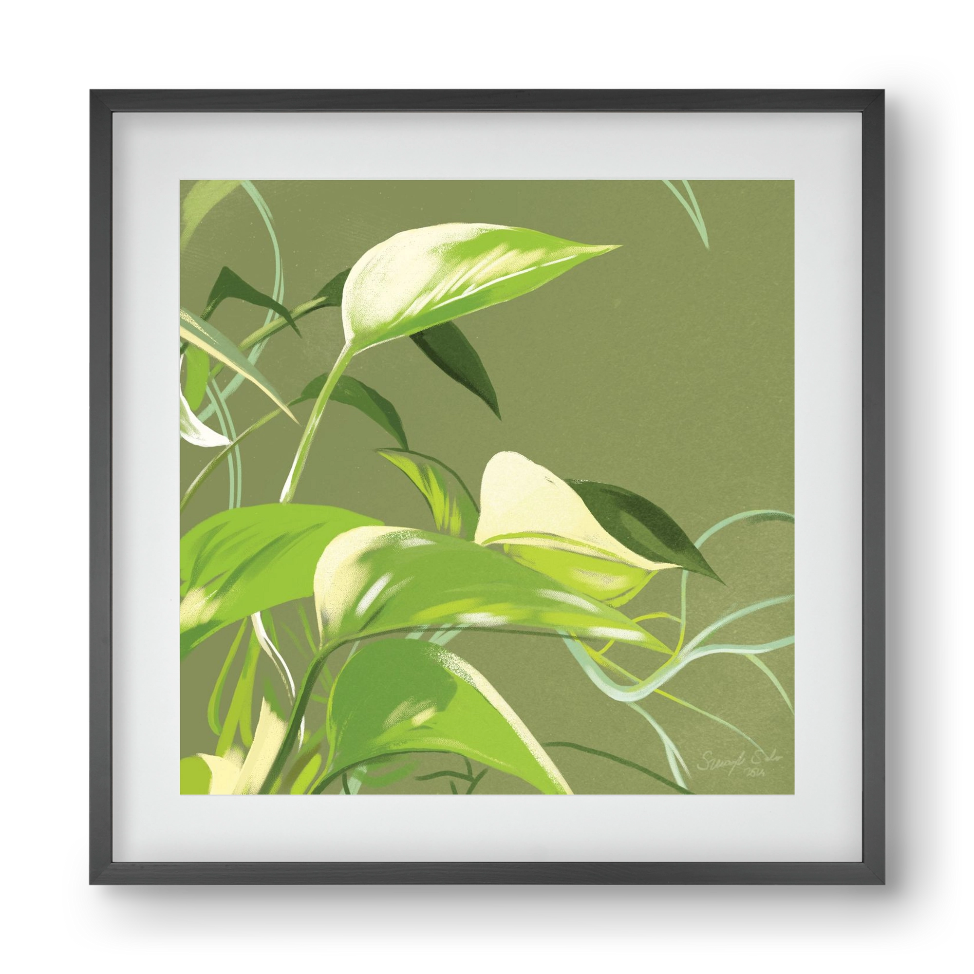 Útvonalak II., 40x40 cm (30x30 cm), Fekete keret, paszpartuval