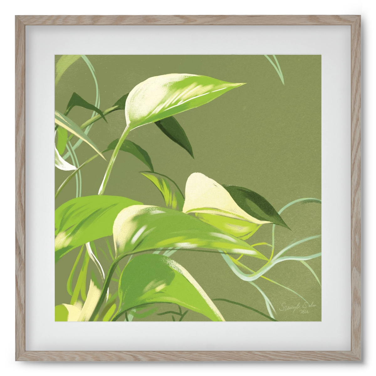 Útvonalak II., 50x50 cm (40x40 cm), Tölgy keret, paszpartuval