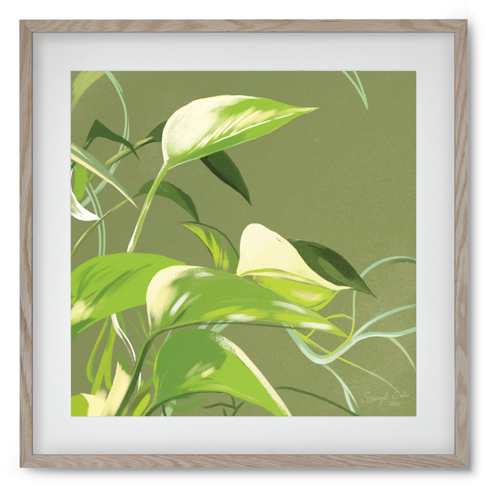 Útvonalak II., 50x50 cm (40x40 cm), Tölgy keret, paszpartuval