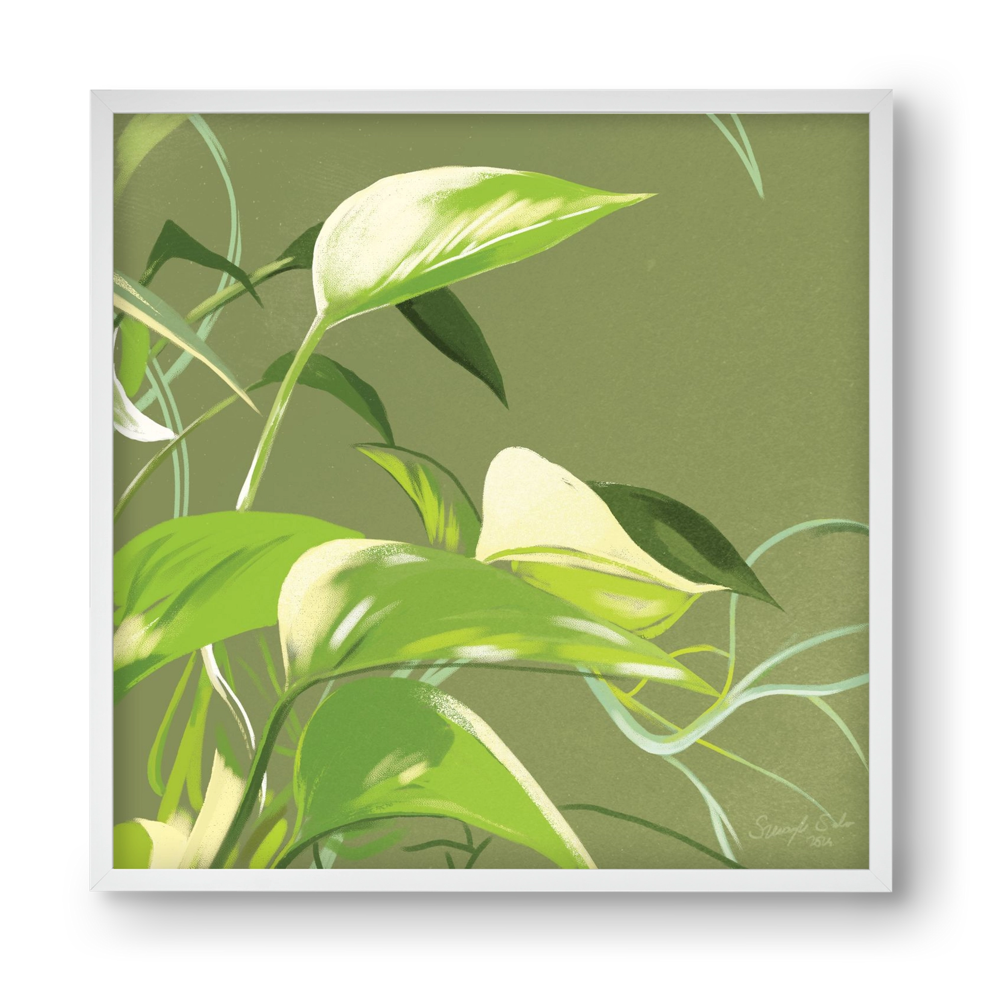 Útvonalak II., 40x40 cm (40x40 cm), Fehér keret