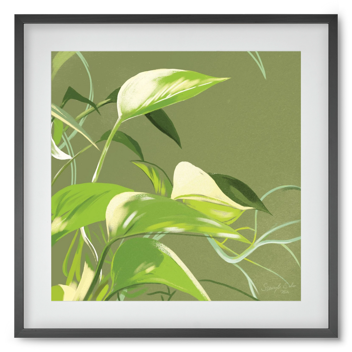 Útvonalak II., 50x50 cm (40x40 cm), Fekete keret, paszpartuval