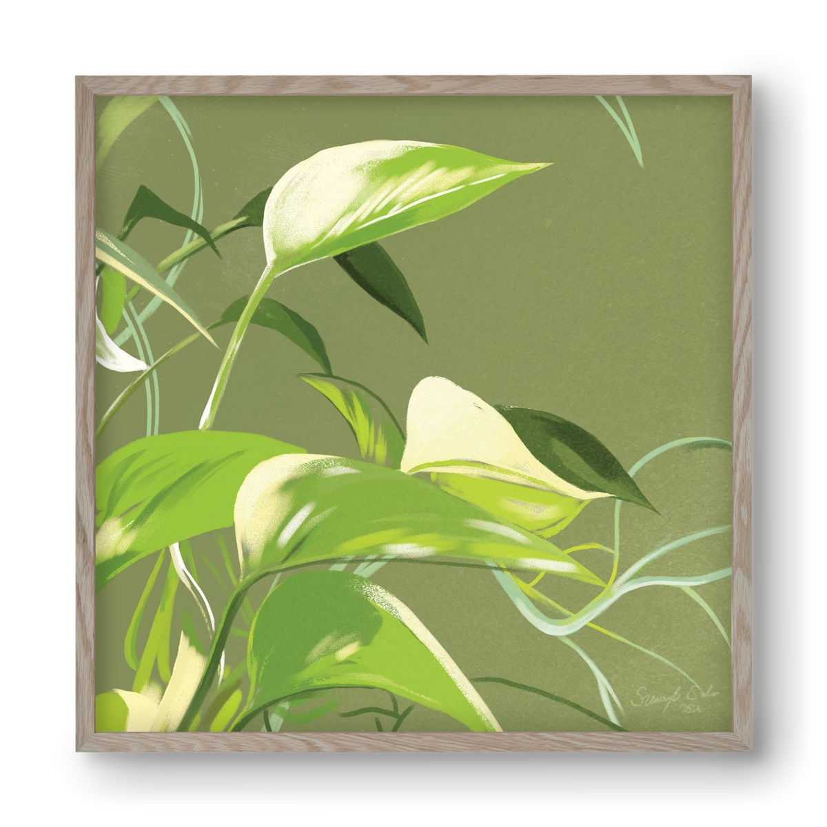 Útvonalak II., 40x40 cm (40x40 cm), Tölgy keret