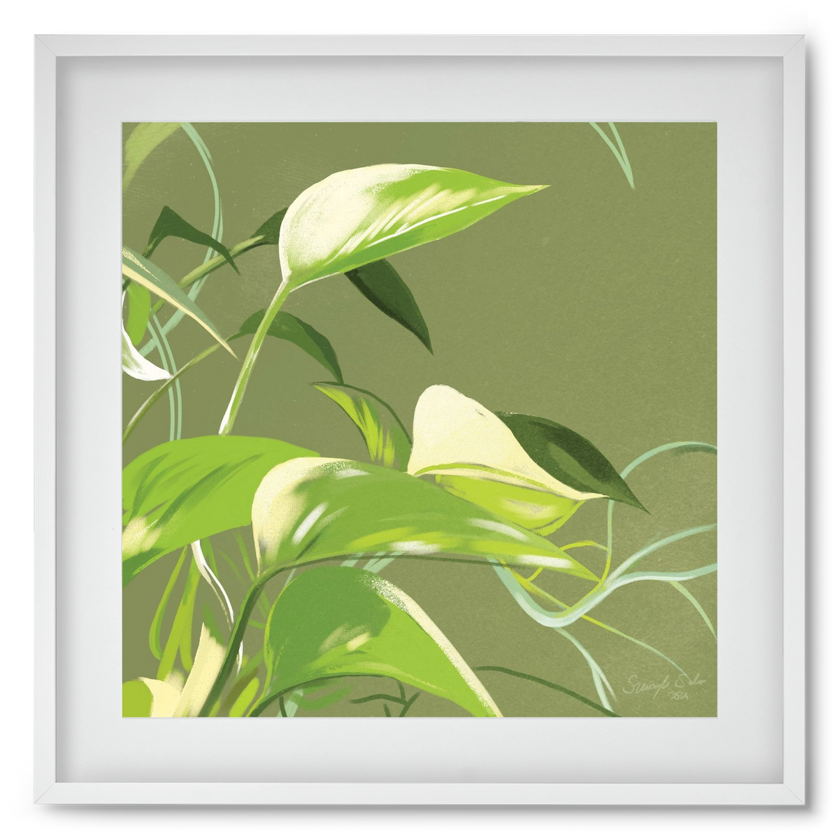 Útvonalak II., 50x50 cm (40x40 cm), Fehér keret, paszpartuval