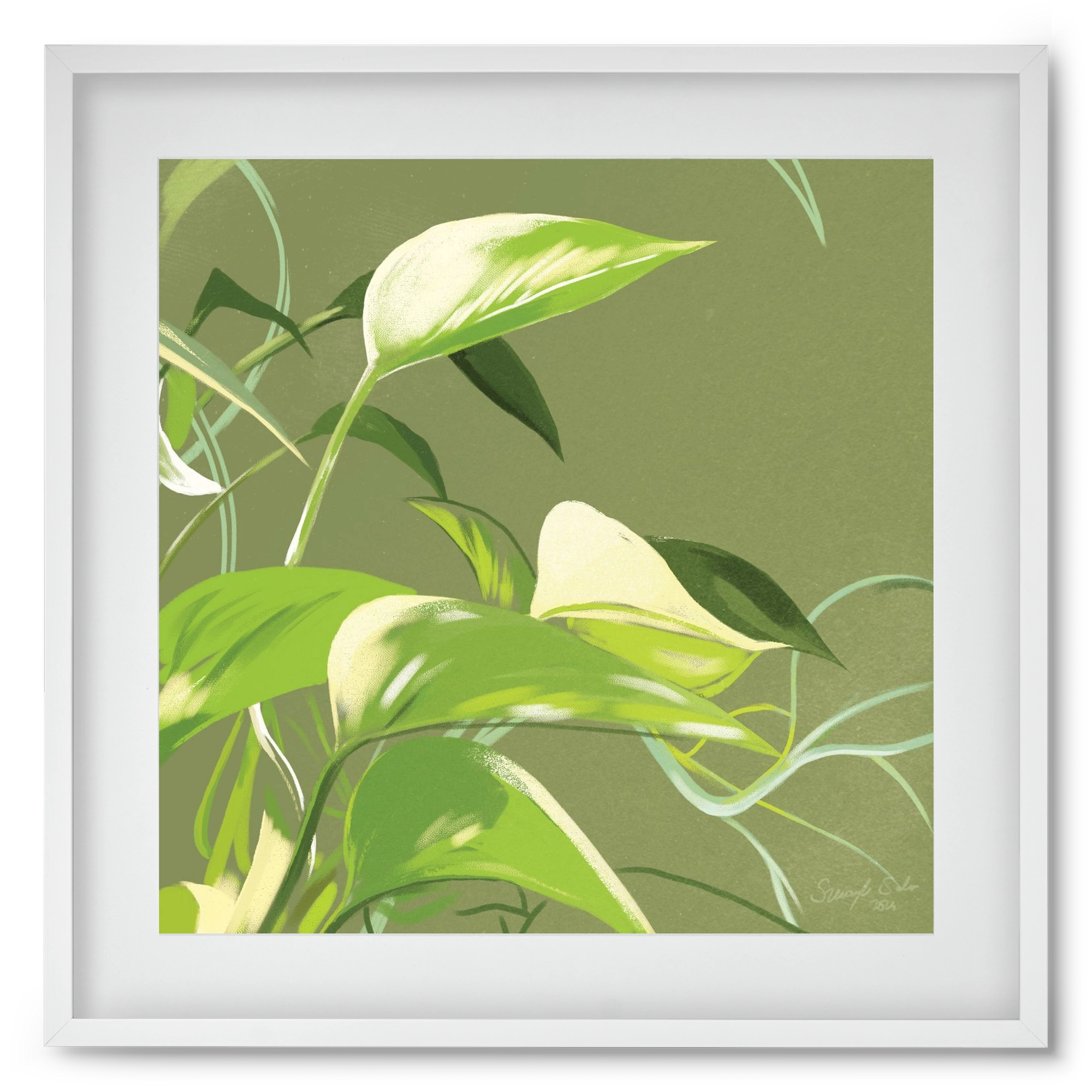 Útvonalak II., 50x50 cm (40x40 cm), Fehér keret, paszpartuval