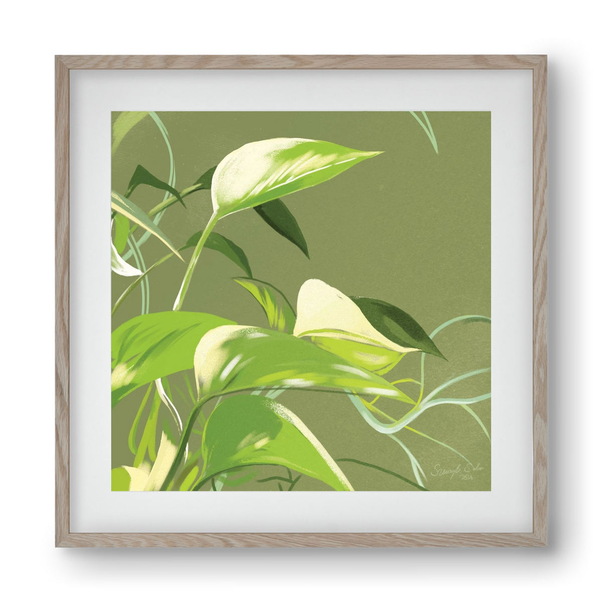 Útvonalak II., 40x40 cm (30x30 cm), Tölgy keret, paszpartuval