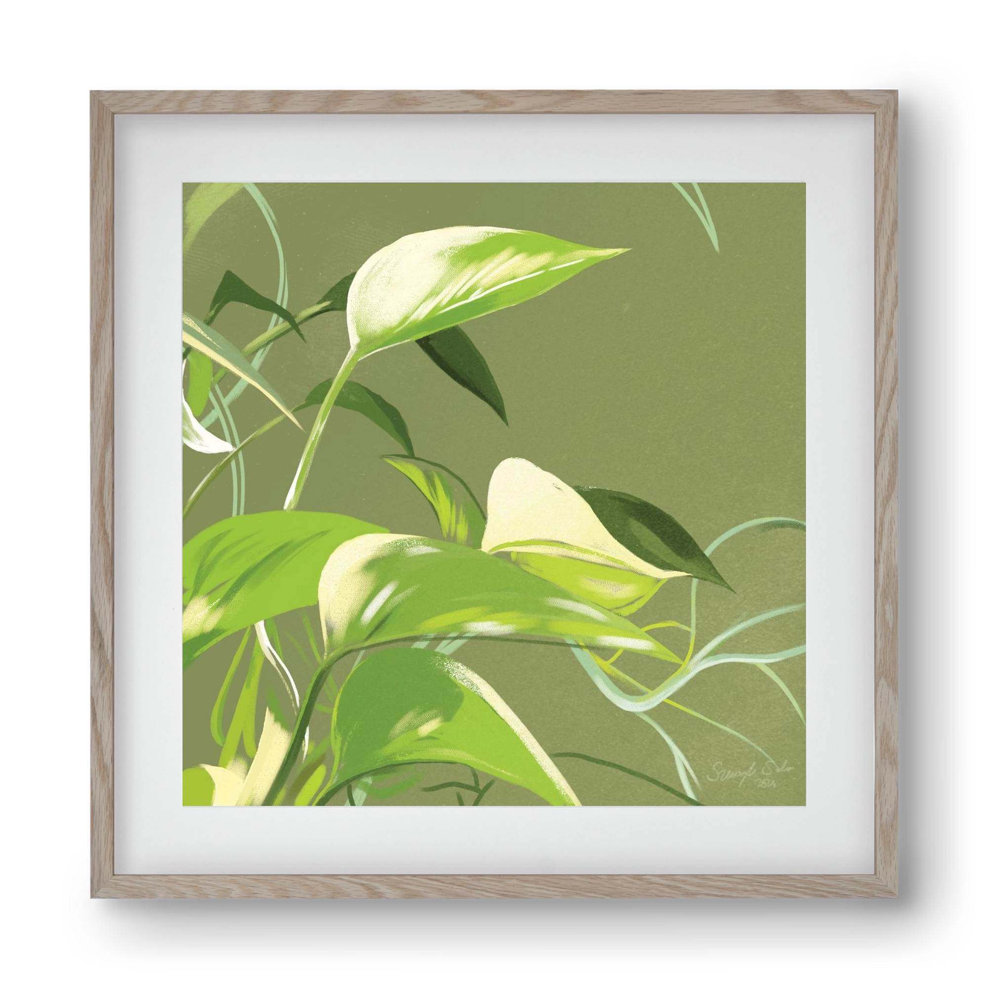 Útvonalak II., 40x40 cm (30x30 cm), Tölgy keret, paszpartuval