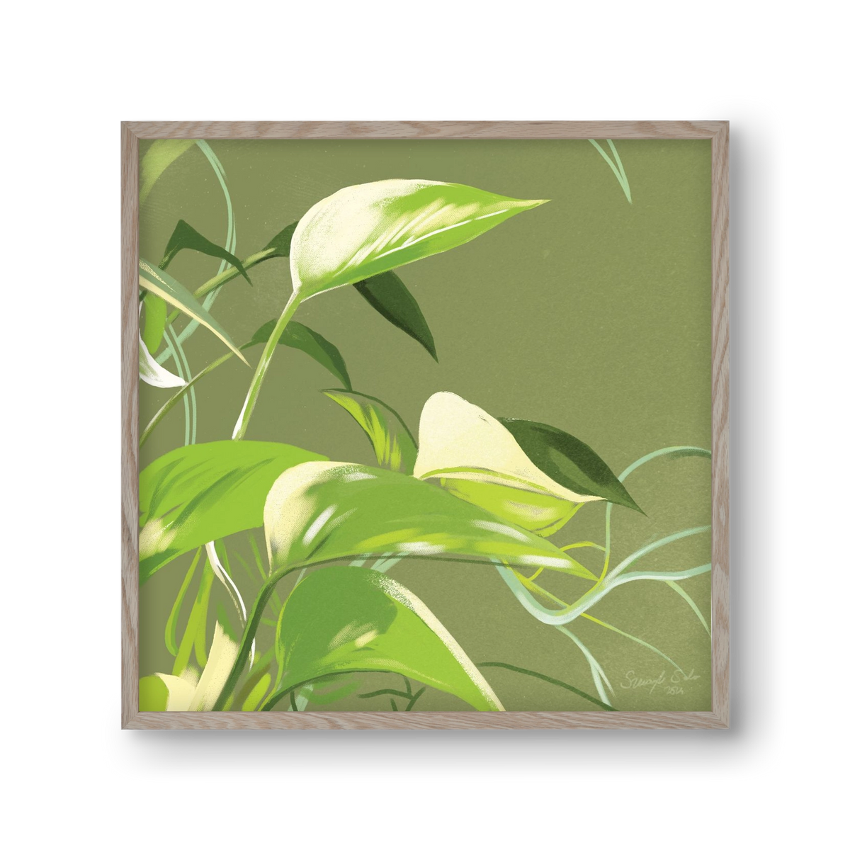 Útvonalak II., 30x30 cm (30x30 cm), Tölgy keret