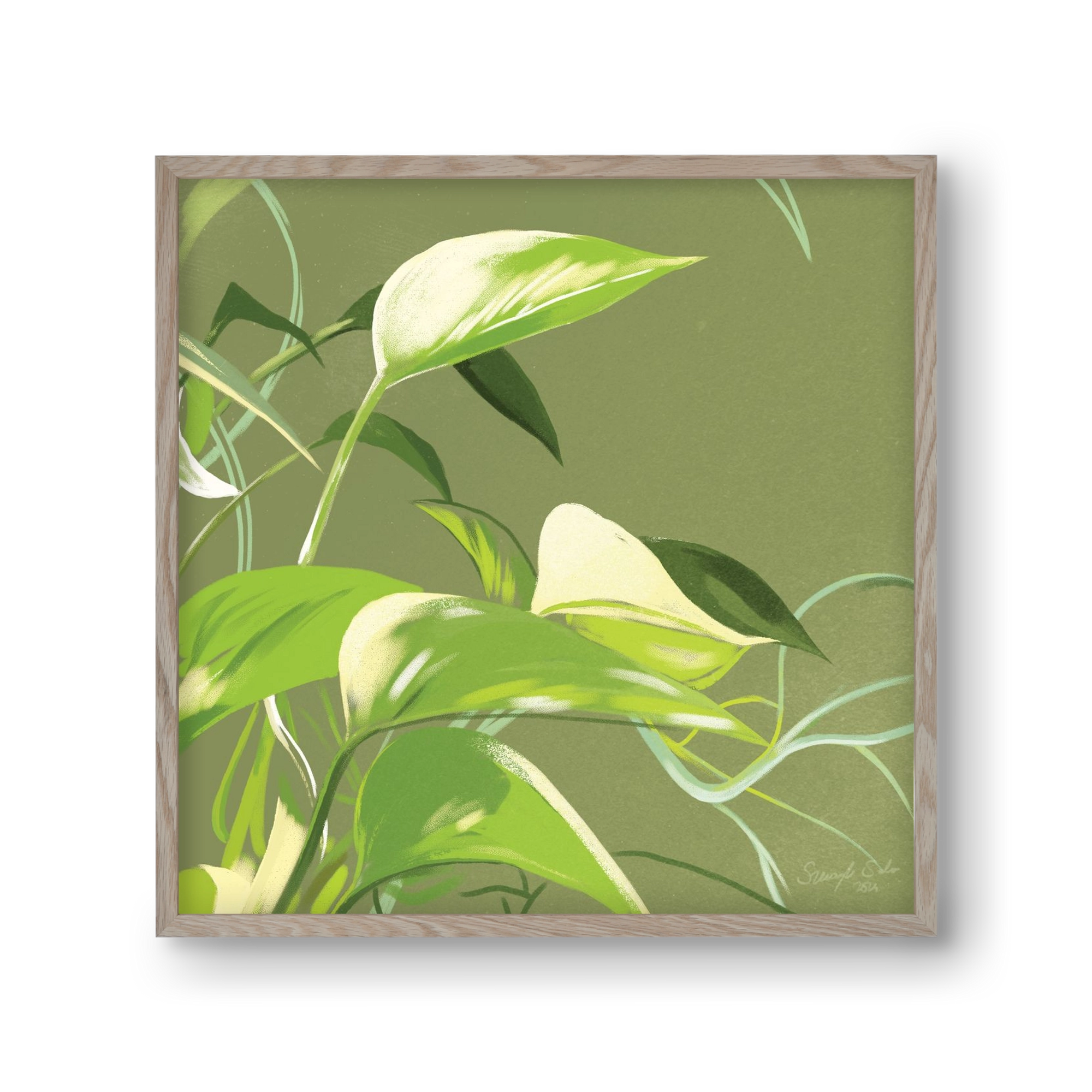 Útvonalak II., 30x30 cm (30x30 cm), Tölgy keret