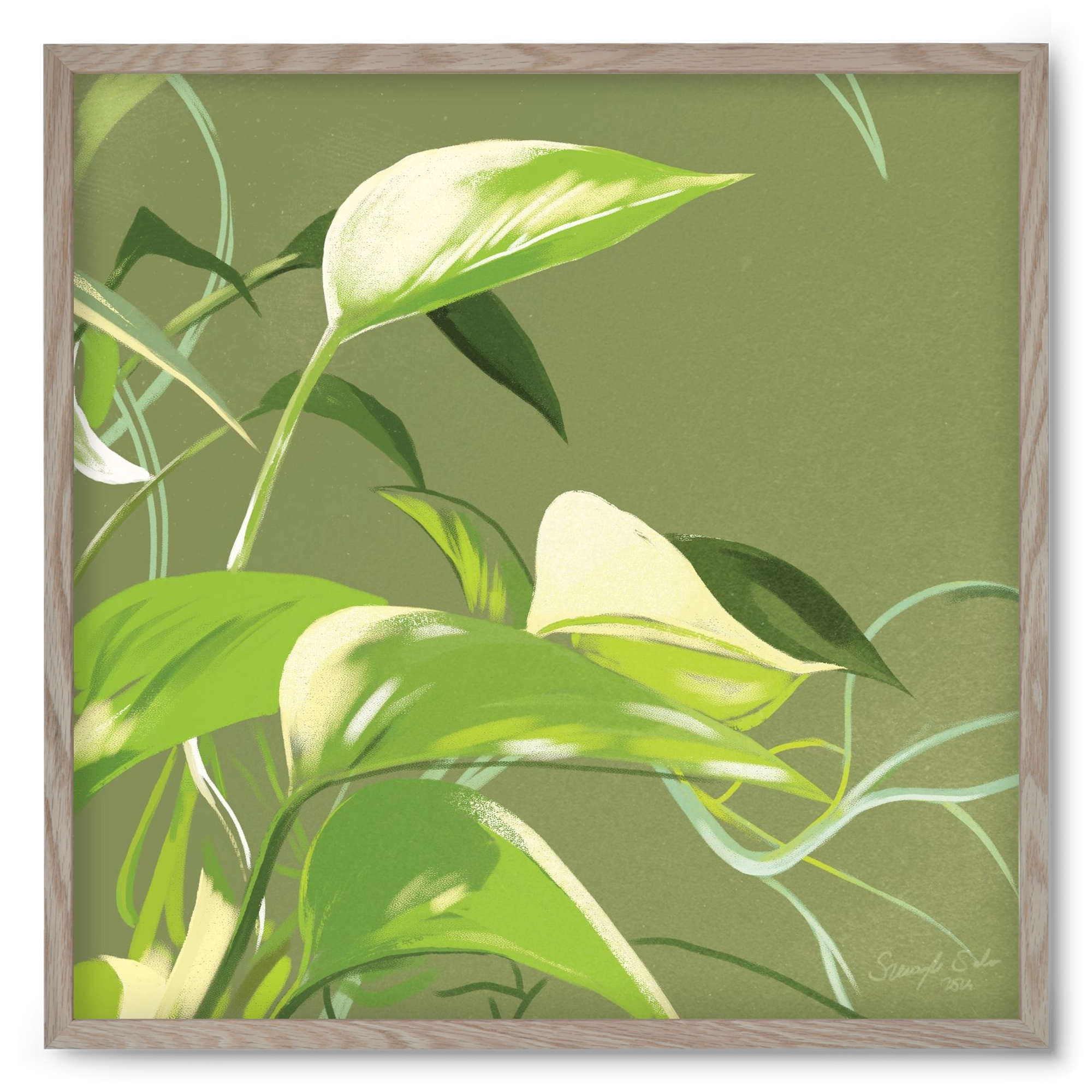 Útvonalak II., 50x50 cm (50x50 cm), Tölgy keret