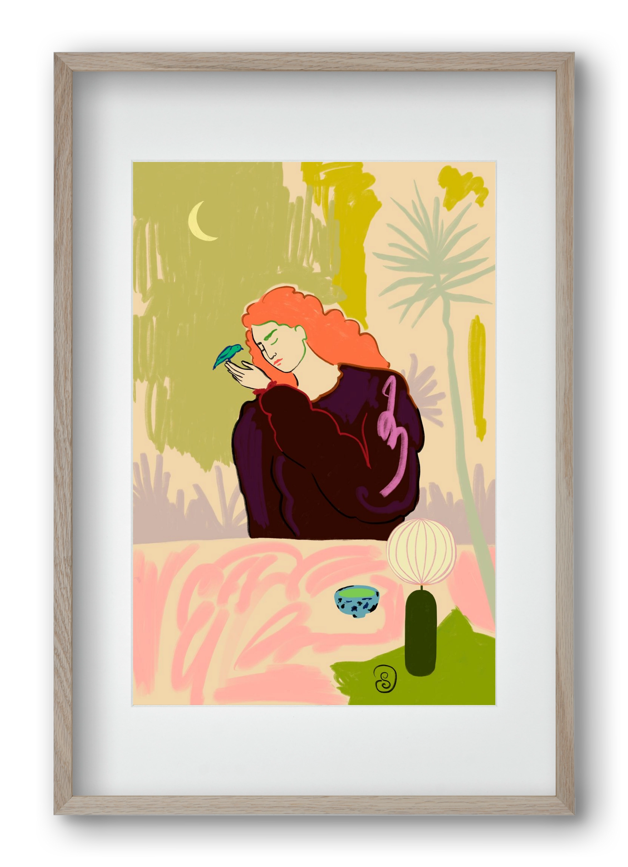 SECRET KNOWLEDGE, 40x60 cm (30x45 cm), Tölgy keret, paszpartuval