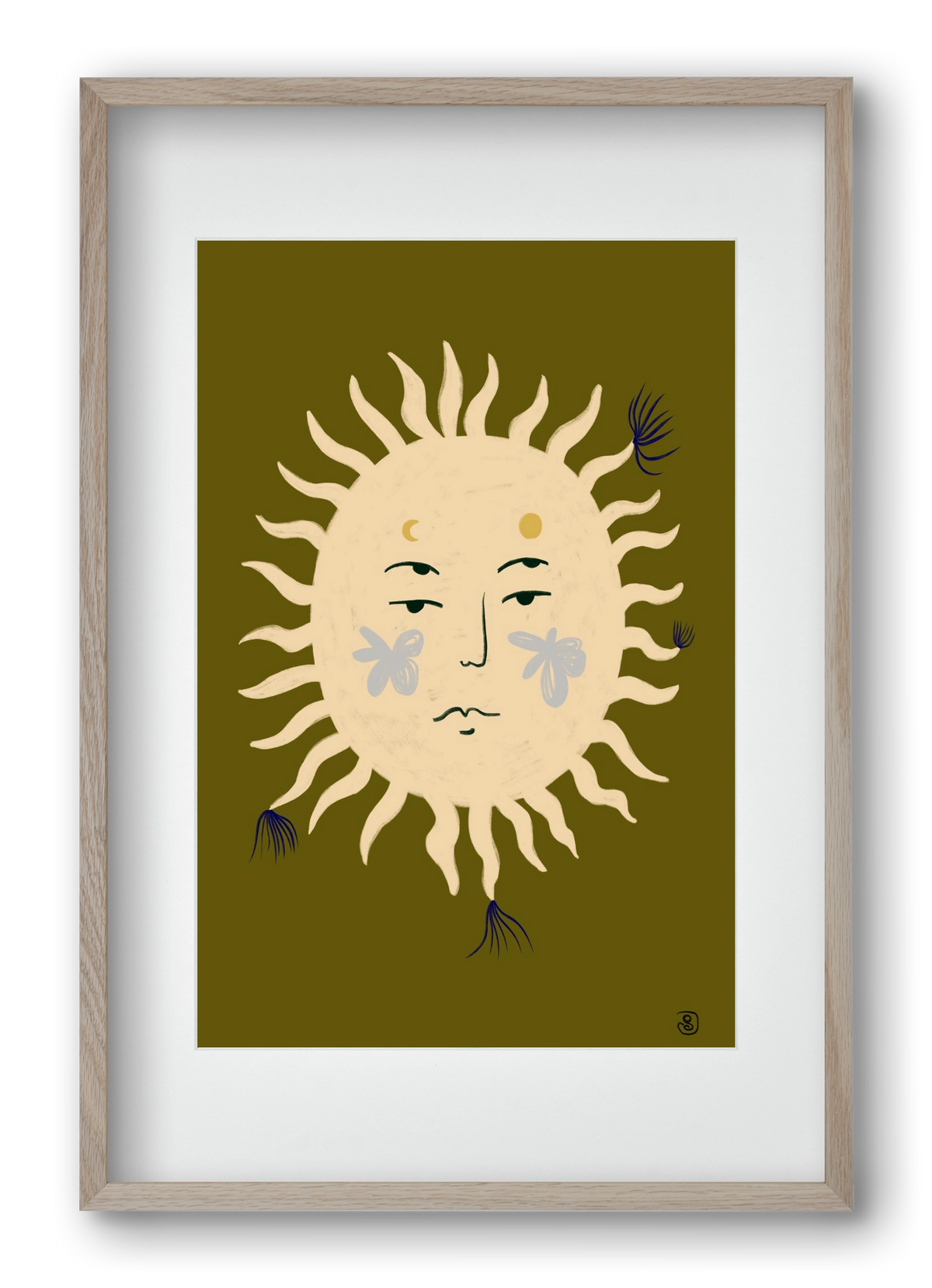 OLIVE SUN, 40x60 cm (30x45 cm), Tölgy keret, paszpartuval