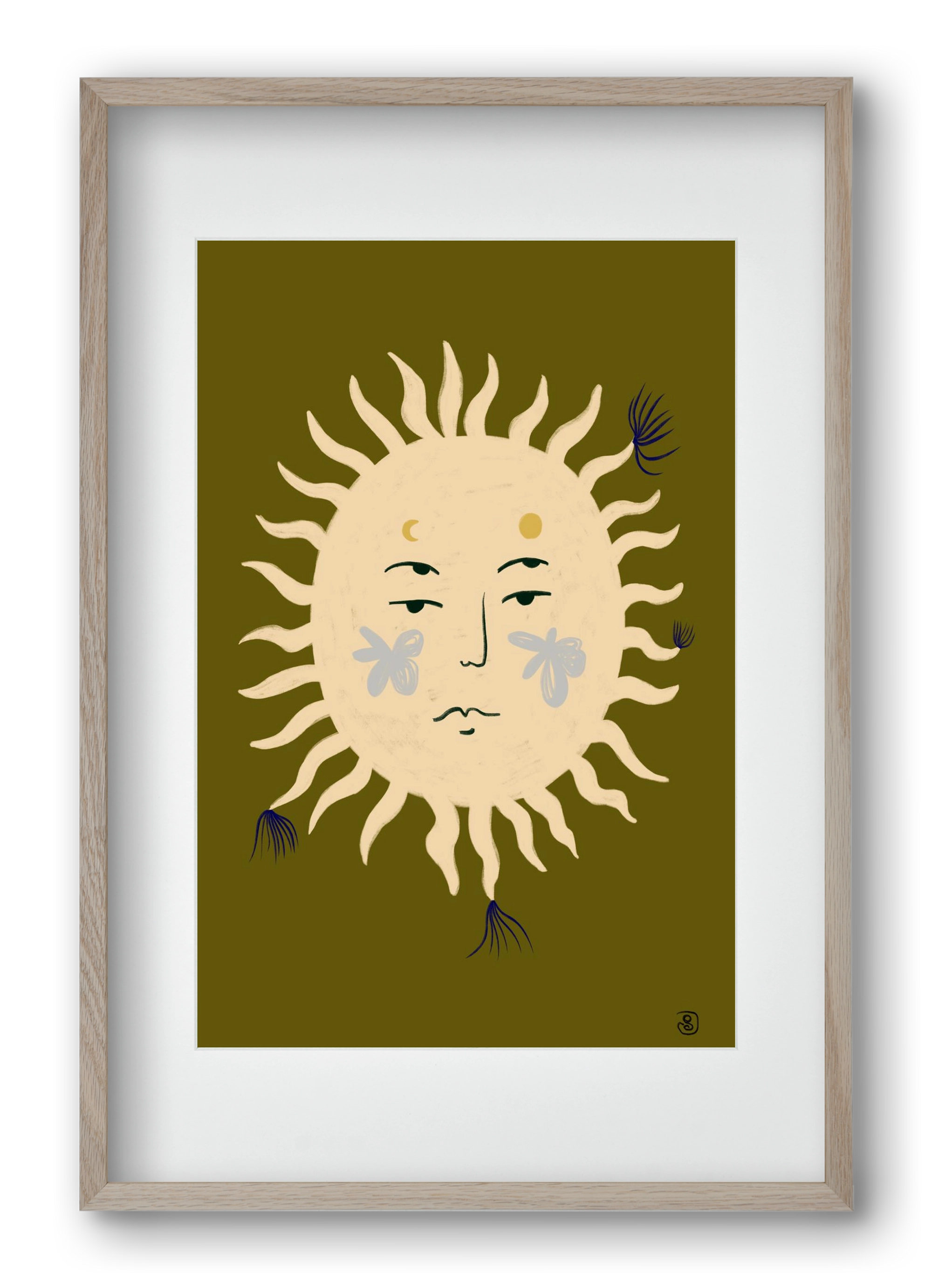 OLIVE SUN, 40x60 cm (30x45 cm), Tölgy keret, paszpartuval