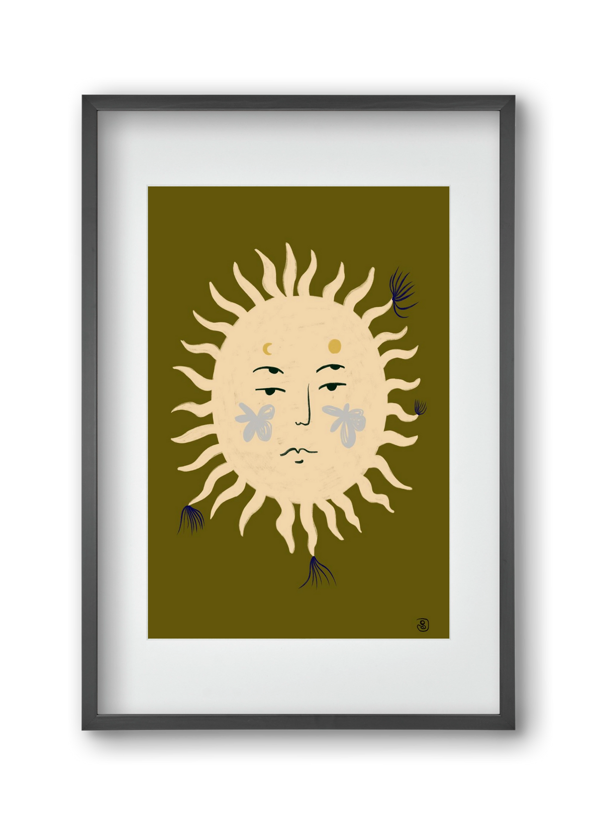 OLIVE SUN, 30x45 cm (20x30 cm), Fekete keret, paszpartuval