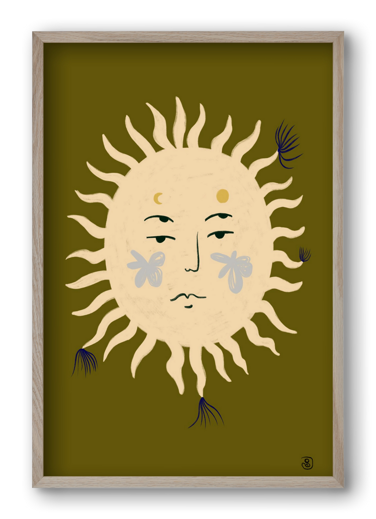 OLIVE SUN, 40x60 cm (40x60 cm), Tölgy keret