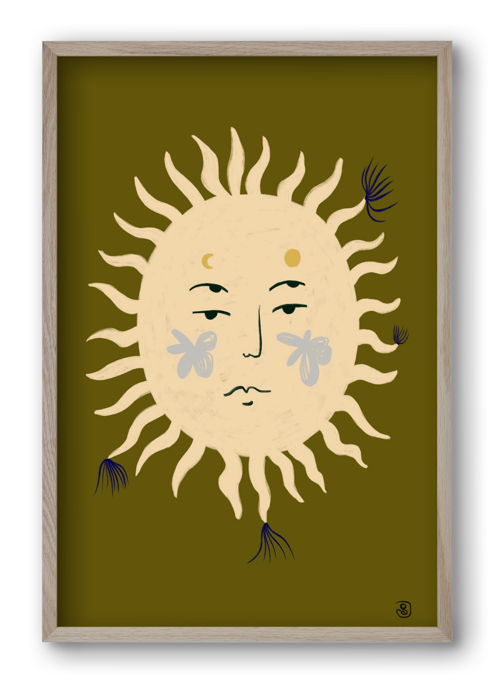 OLIVE SUN, 40x60 cm (40x60 cm), Tölgy keret