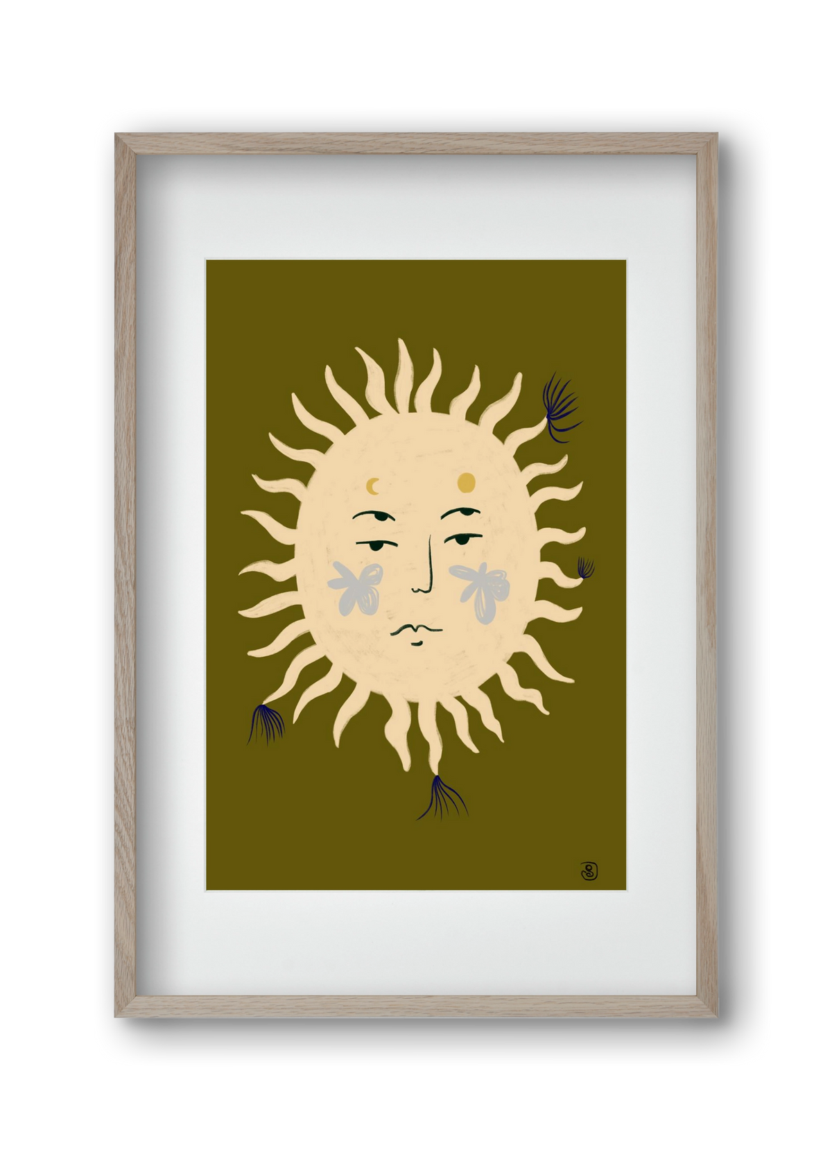 OLIVE SUN, 30x45 cm (20x30 cm), Tölgy keret, paszpartuval
