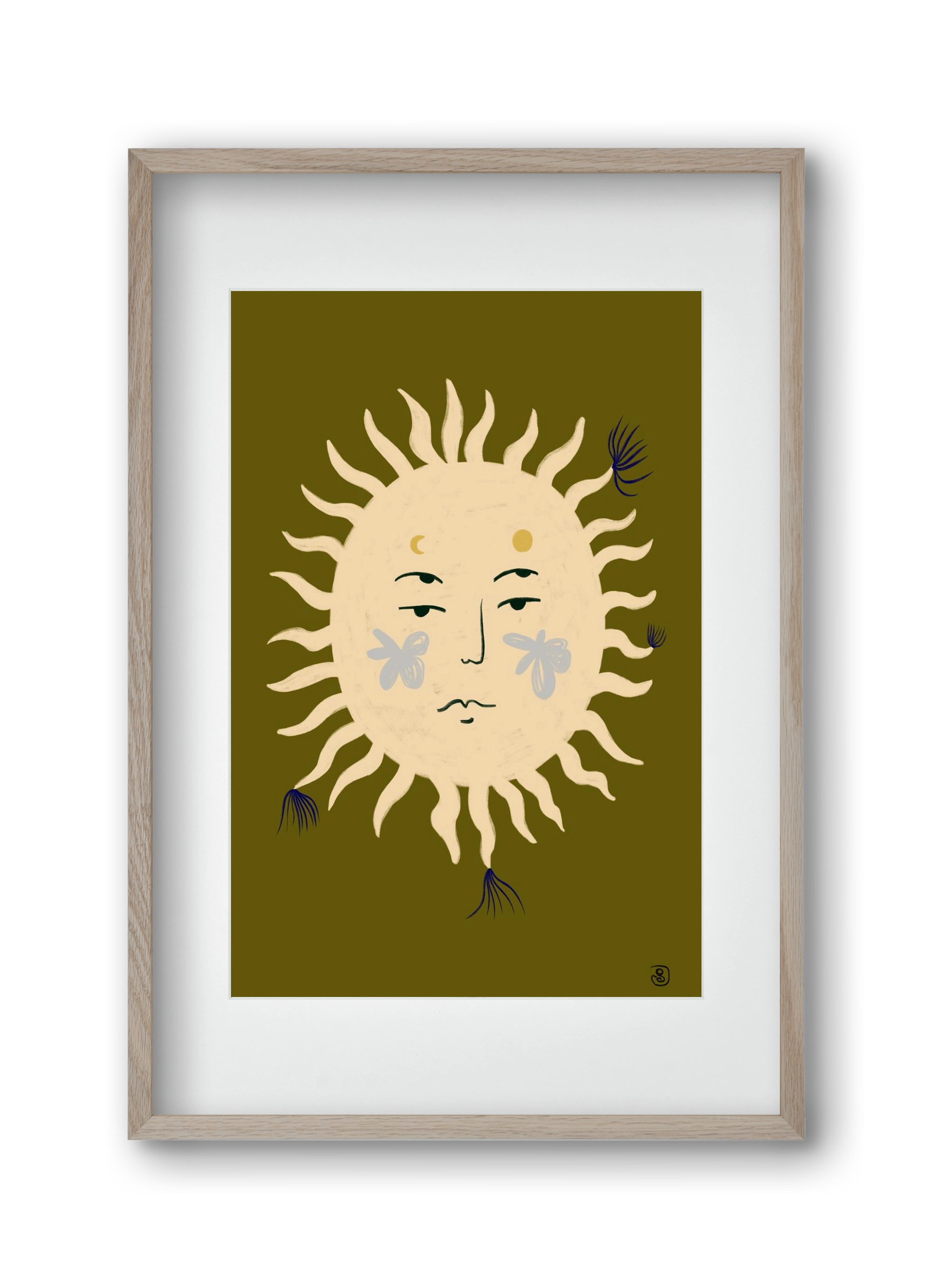 OLIVE SUN, 30x45 cm (20x30 cm), Tölgy keret, paszpartuval