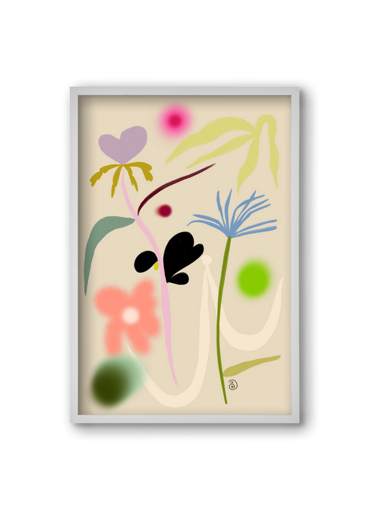 QUIET FLOWERS DANCE, 20x30 cm (20x30 cm), Fehér keret